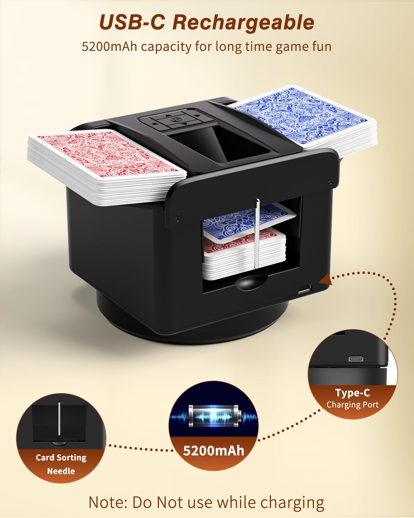 2-in-1 Automatic Card Shuffler and Dealer Machine