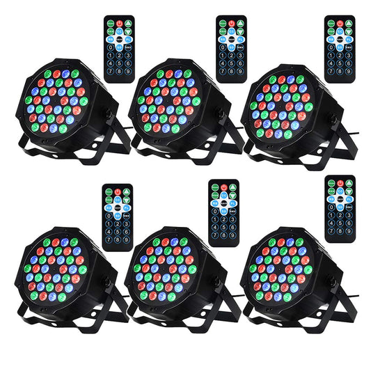 LUNSY Dj Lights, 6 Pack 36 LED Par Lights