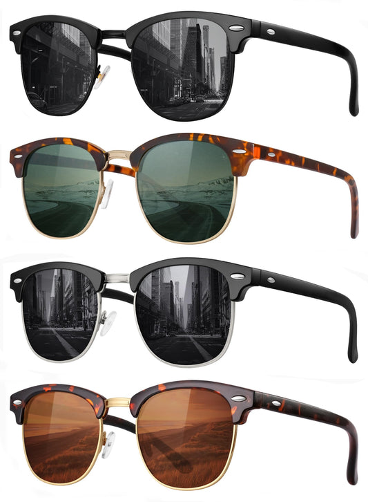 4 PACK Classic Polarized Sunglasses for Men