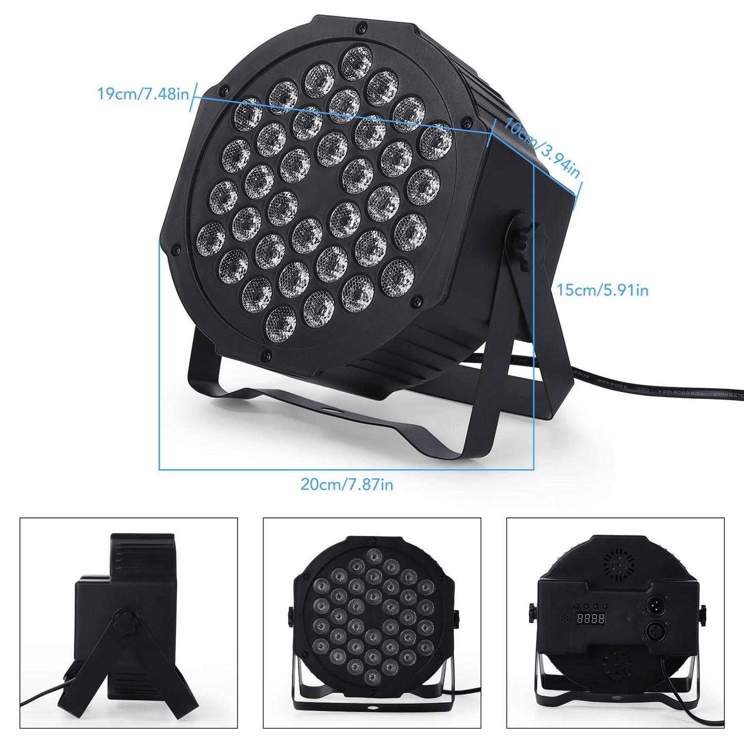 LUNSY Dj Lights, 6 Pack 36 LED Par Lights