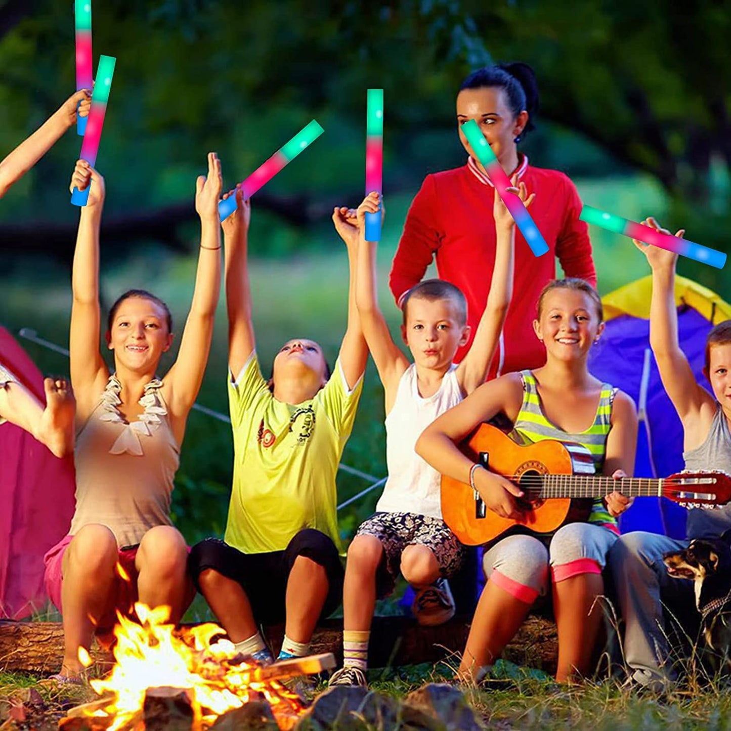 100PCS LED Foam Sticks, Foam Light Up Sticks