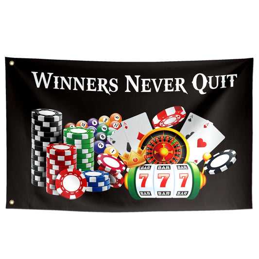 Winners Never Quit Flag 3x5