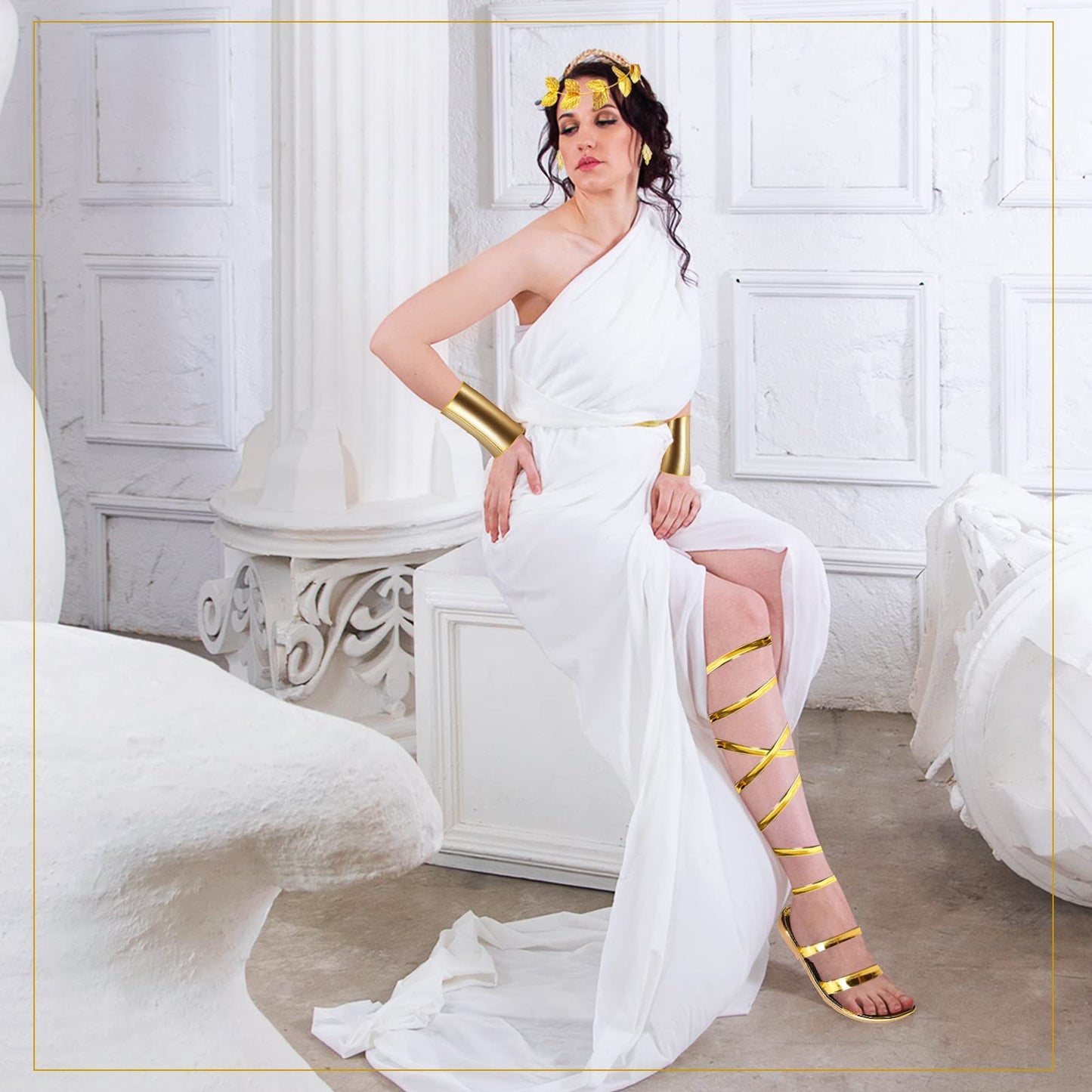 7 Pcs Halloween Greek Goddess Costume Accessories Set