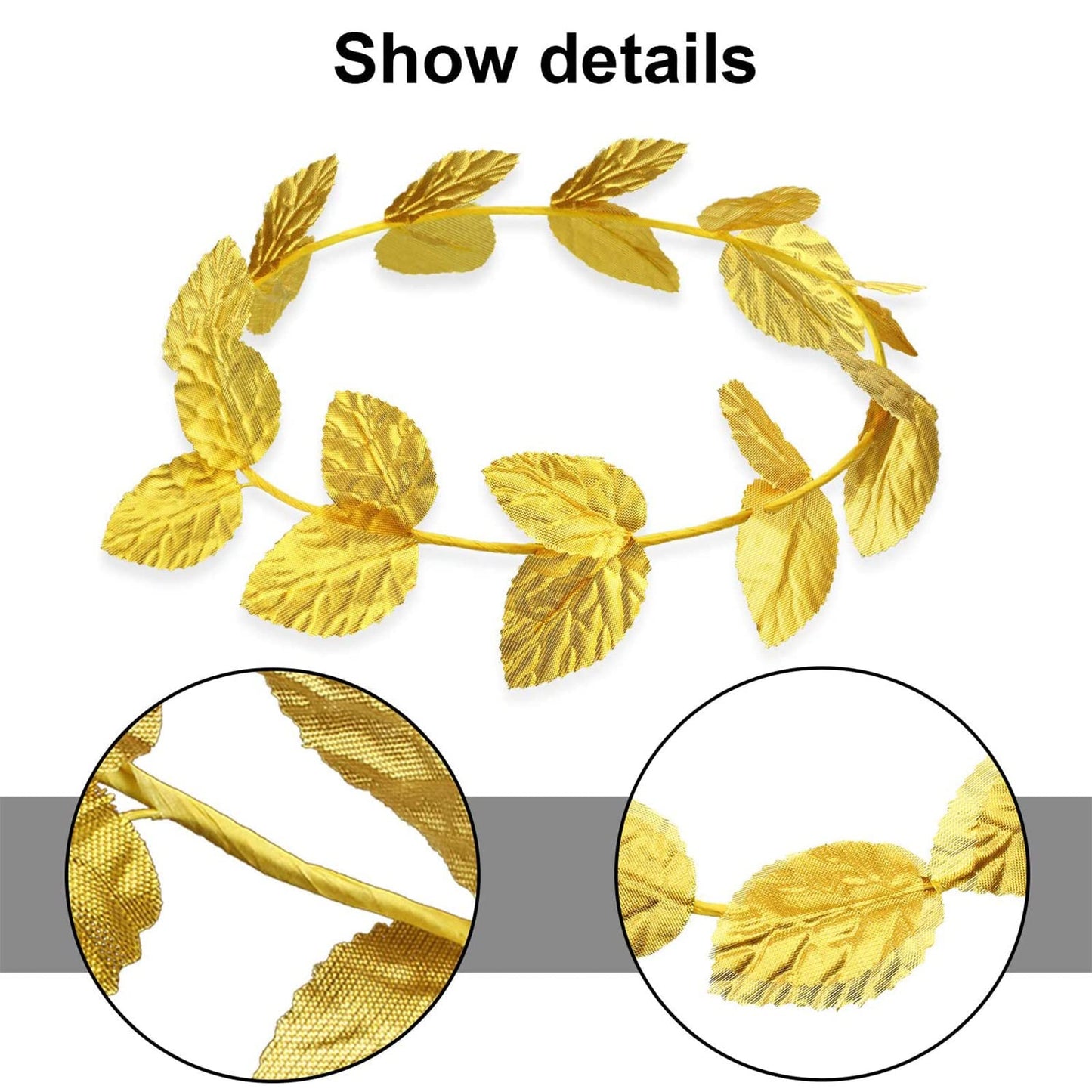 48 Pcs Gold Laurel Crown Wreath Gold Leaf
