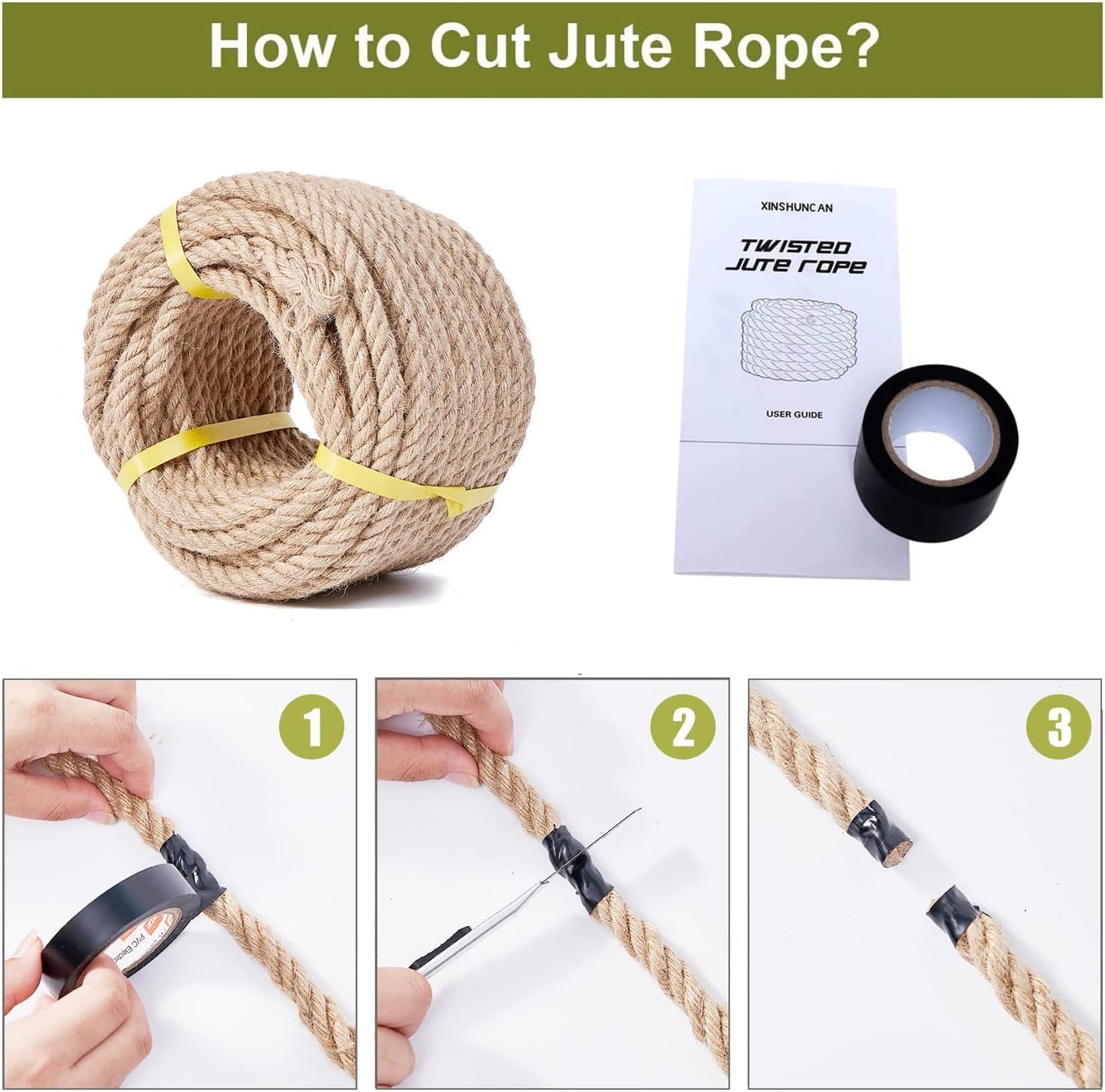 Jute Rope 1/2 Inch 200 Feet Hemp Rope