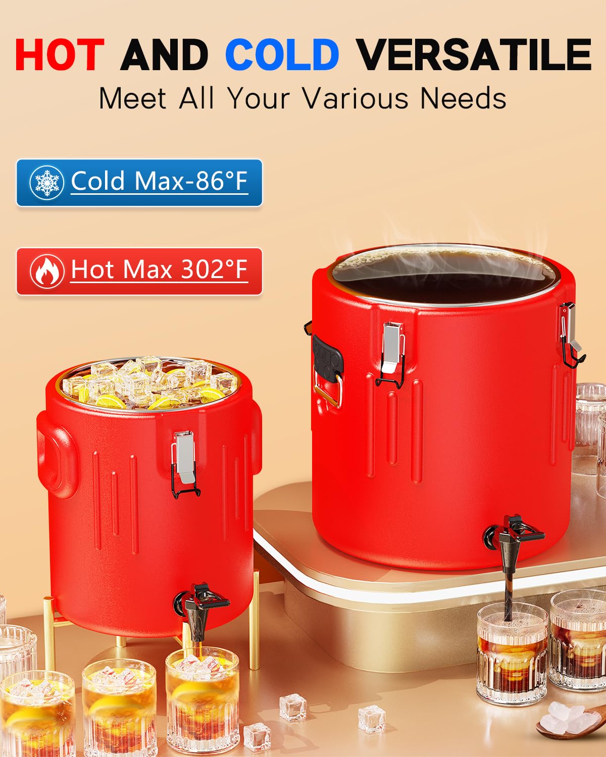 Insulated Beverage Dispenser 5 Gallon, Hot Drink Dispenser