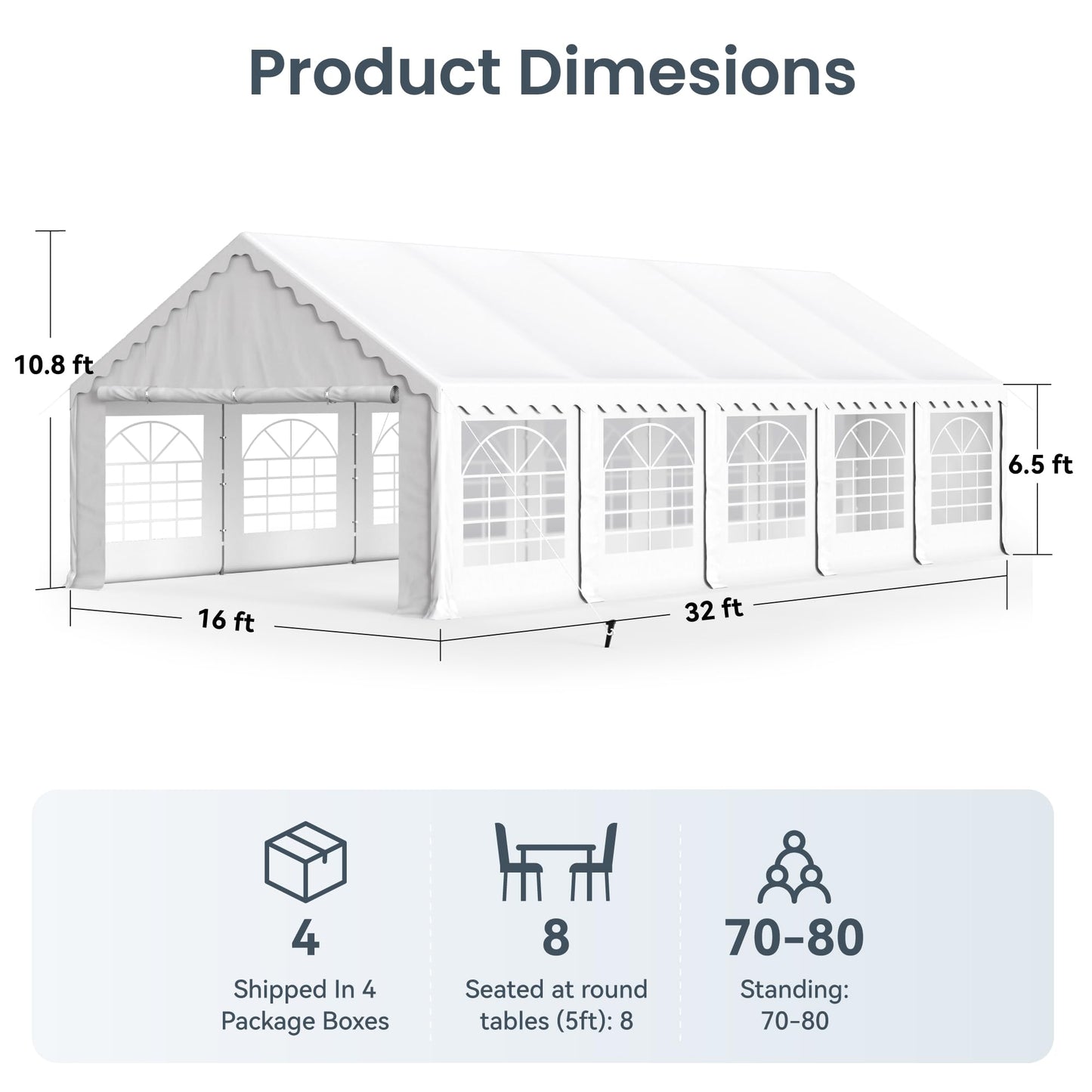 32'x16' Outdoor Heavy Duty Party Tent Large
