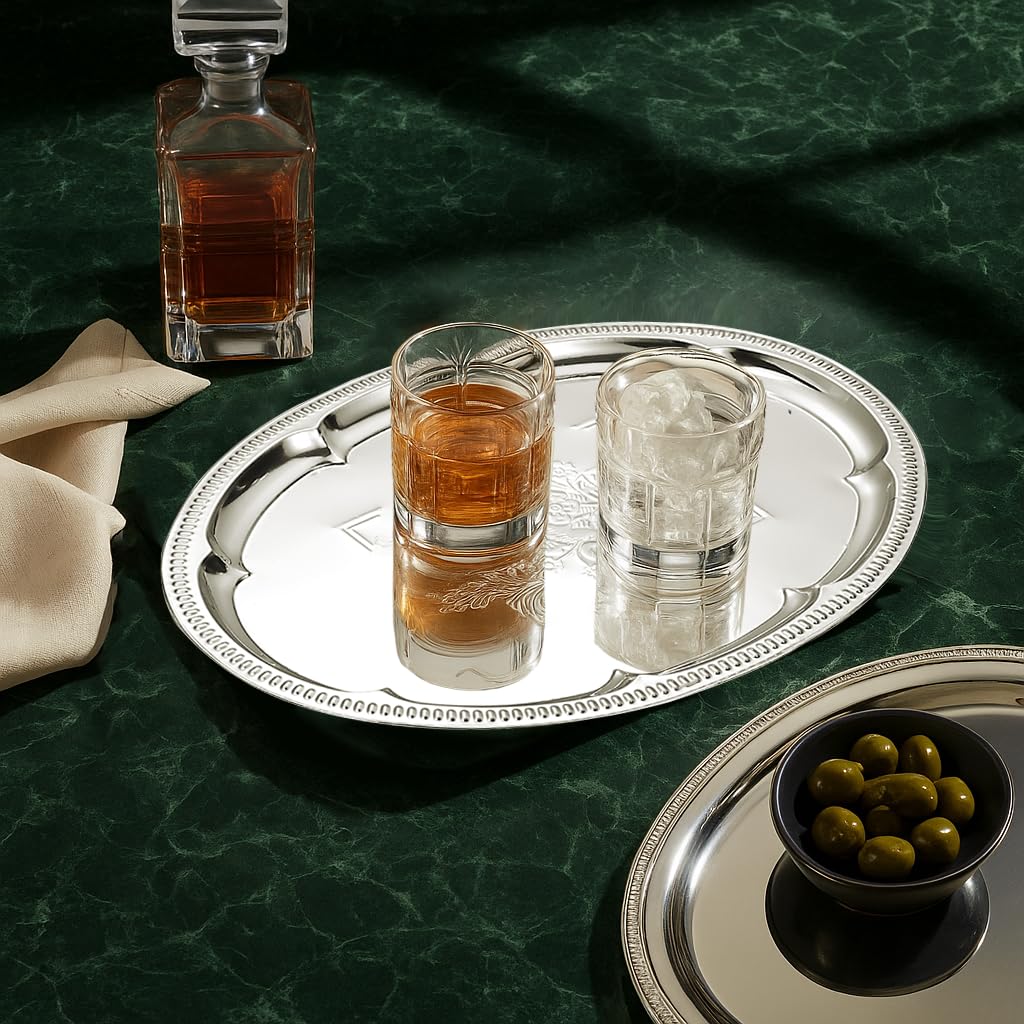 4-Pack 15.7" x 11.8" Large Silver Serving Trays