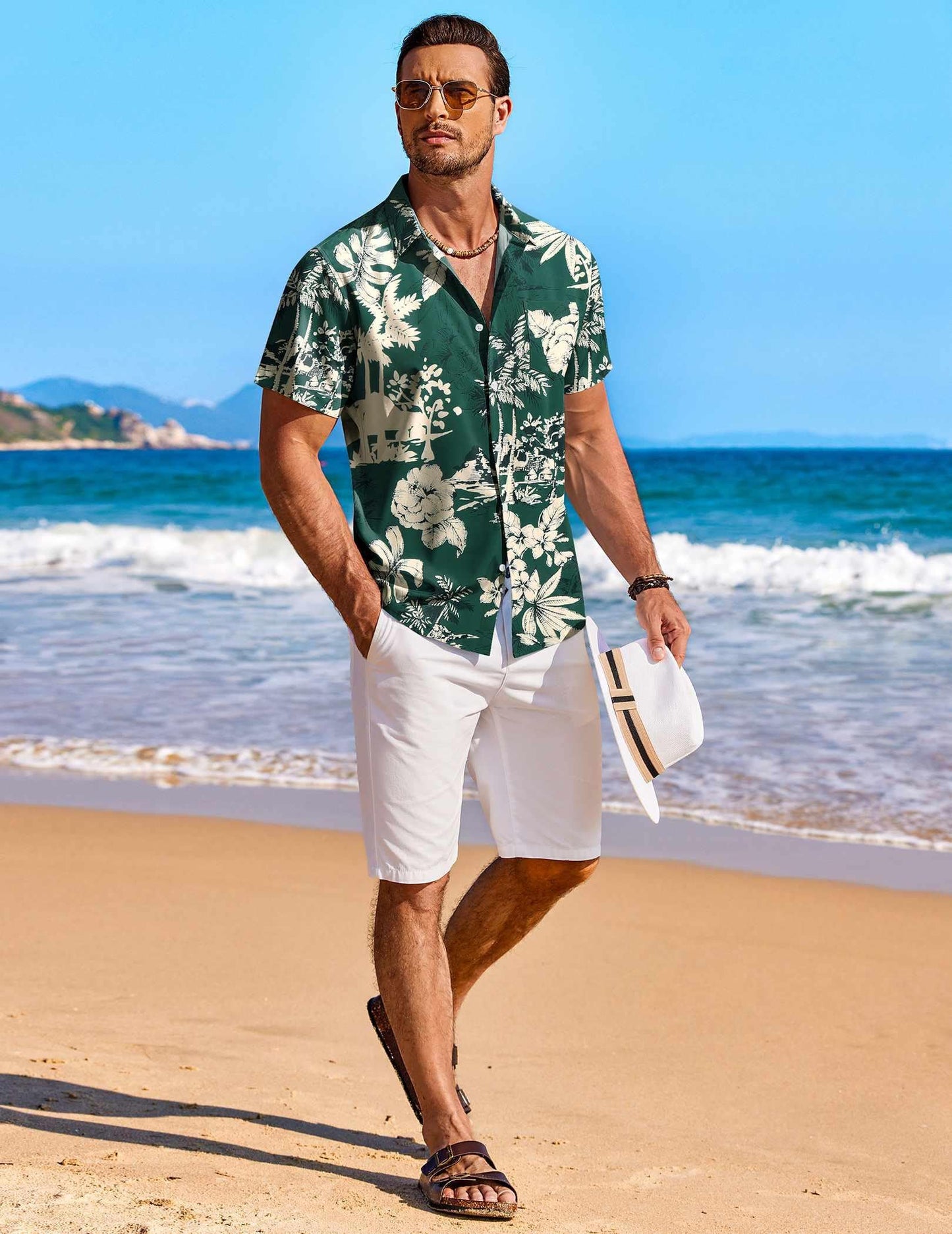 COOFANDY Men's Short Sleeve Hawaiian Shirts for Men Casual
