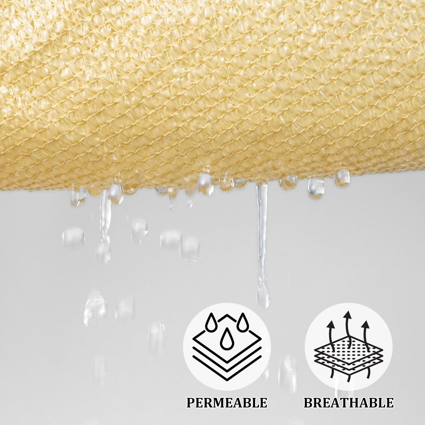 Shade&Beyond Triangle Sun Shade Sail 16'X16'X16' Permeable Canopy Sand