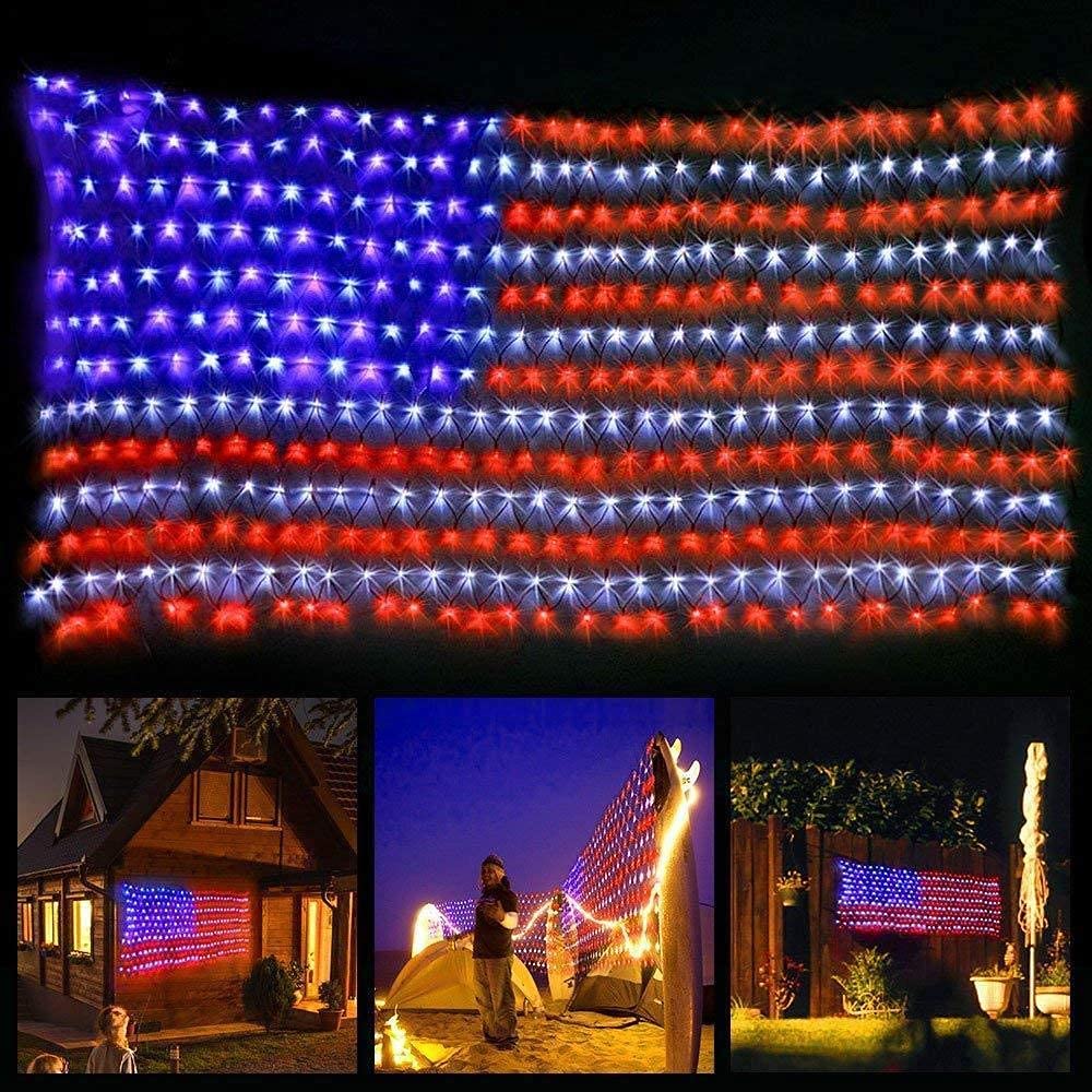 HYH American Flag Lights with 420 Super Bright LEDs,Waterproof