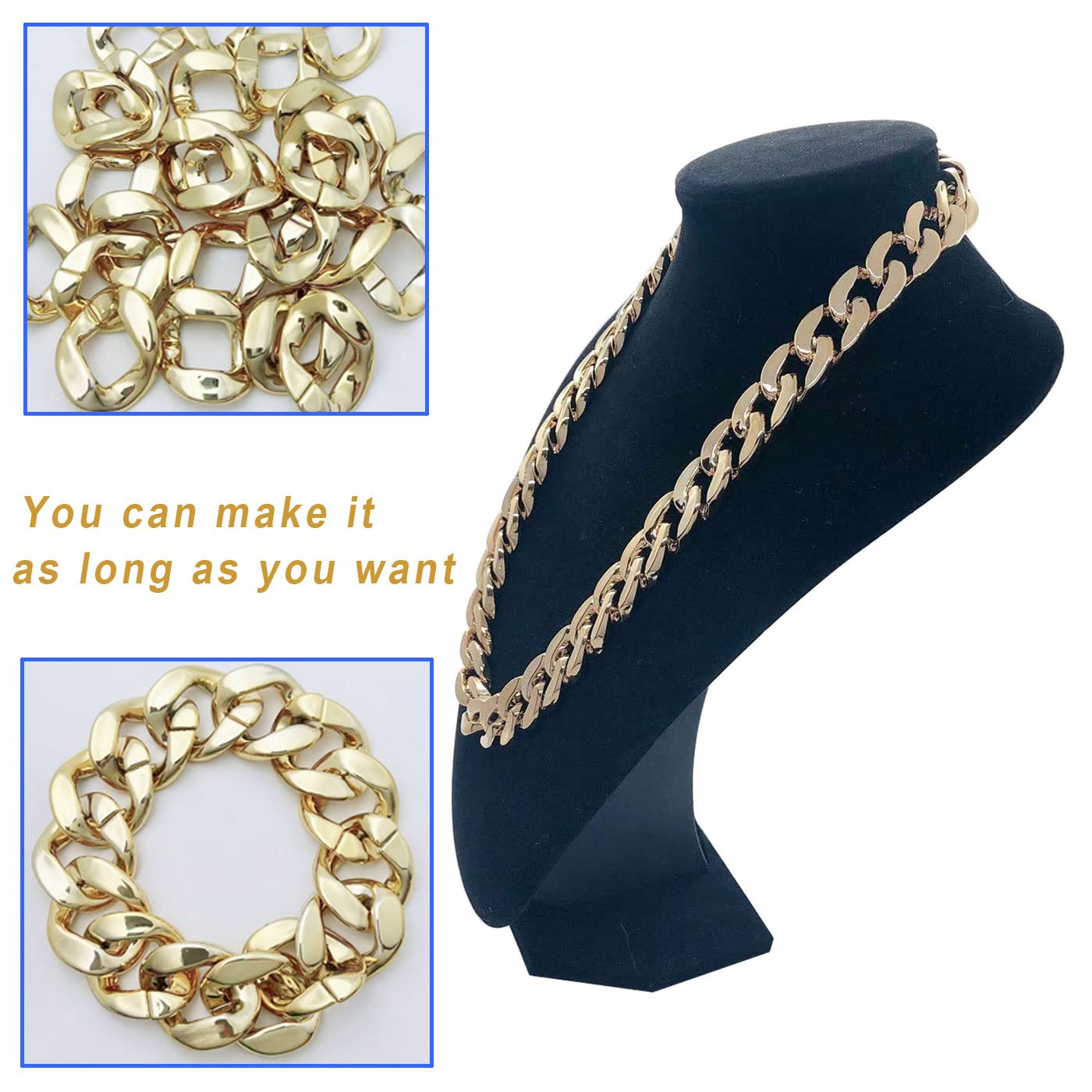 Markeny Men's Chunky Necklace, Rapper Fake Gold Chain 90s