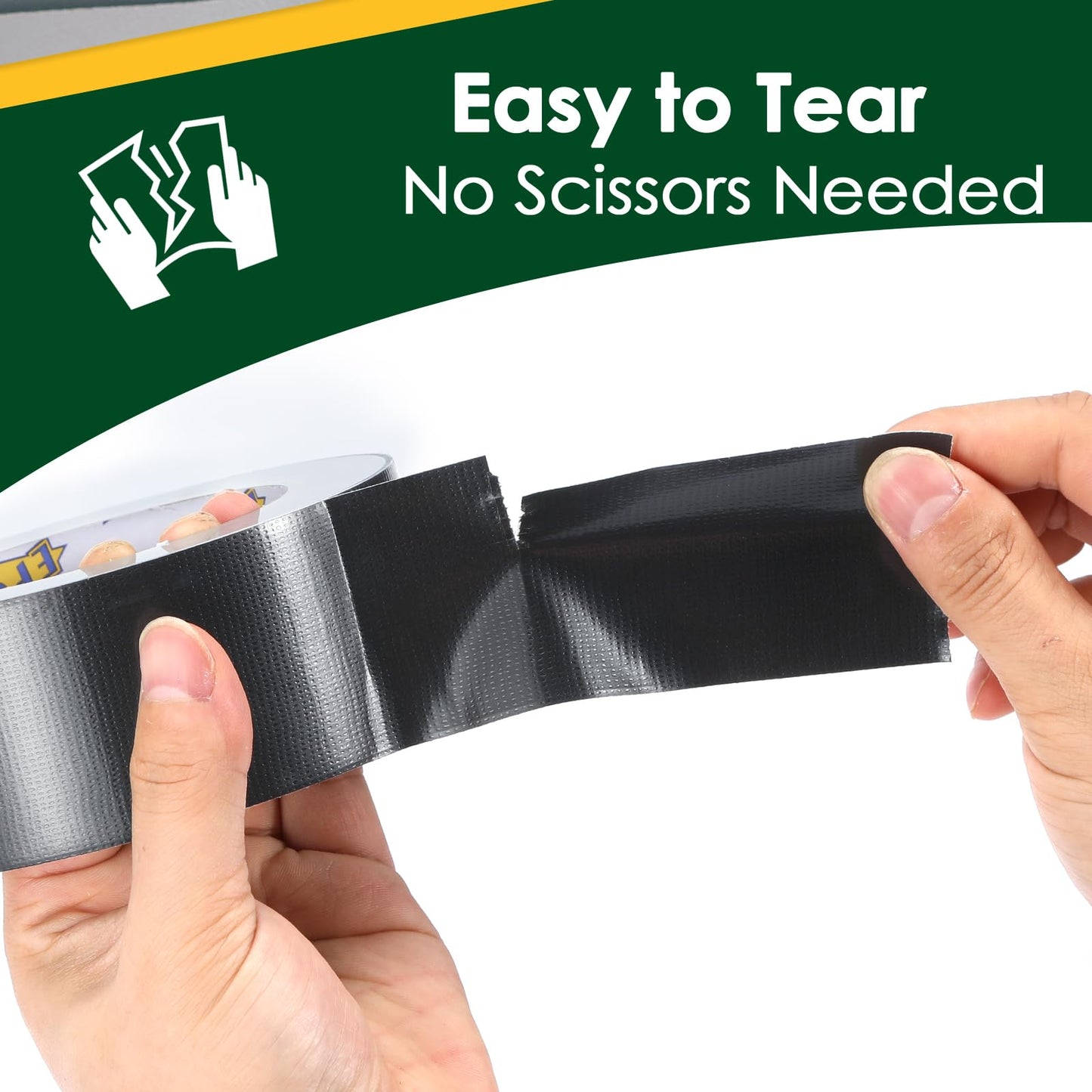 10 Pack Duct Tape Heavy Duty Waterproof, Black