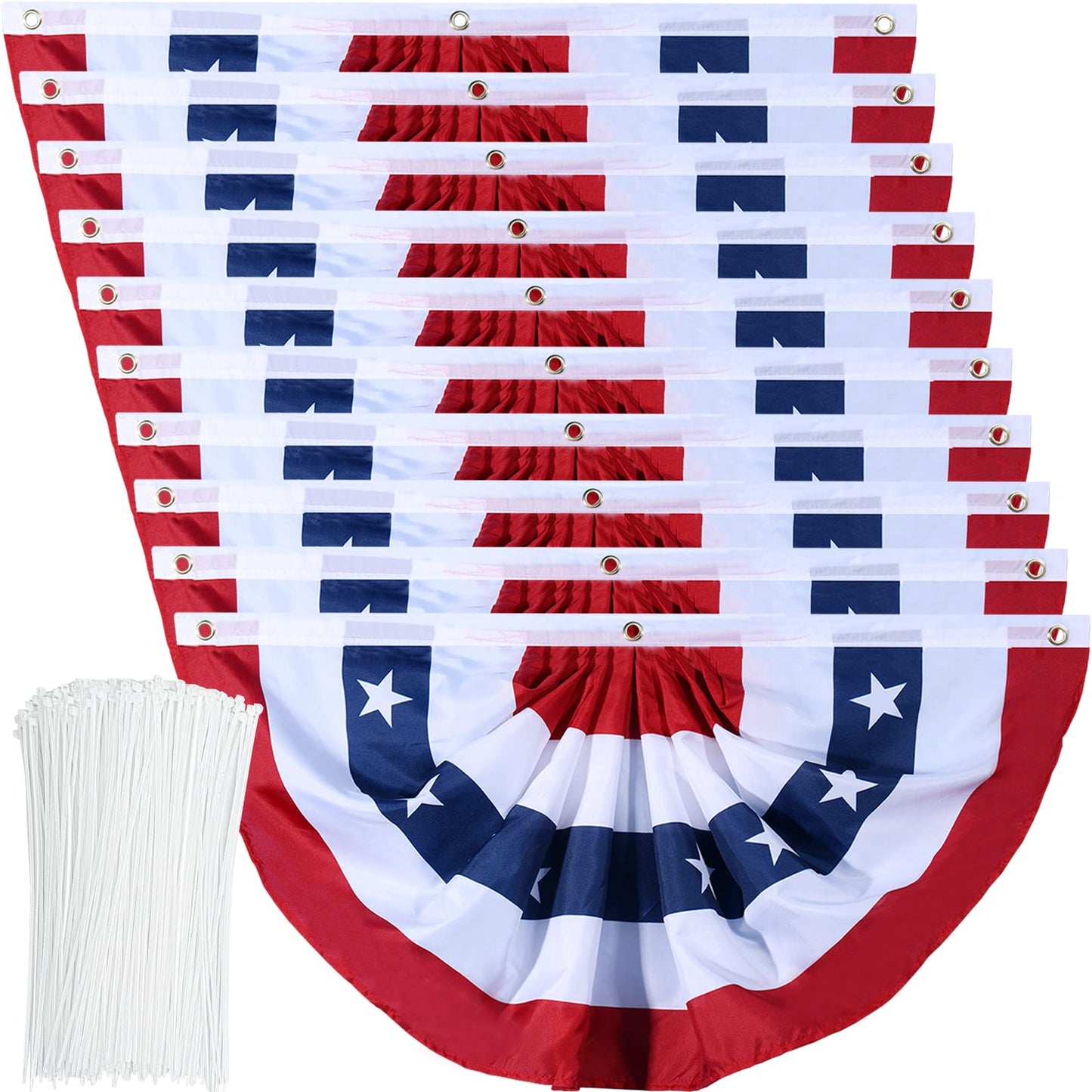 American Flag Bunting Patriotic Pleated Fan Flag USA Flags