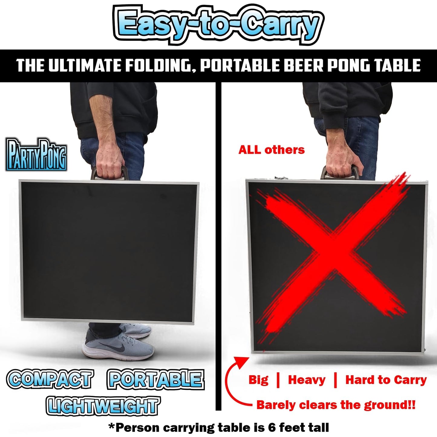 8-Foot Folding Party Table w/Free Set of HEXCUPs &