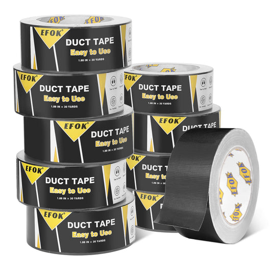 10 Pack Duct Tape Heavy Duty Waterproof, Black
