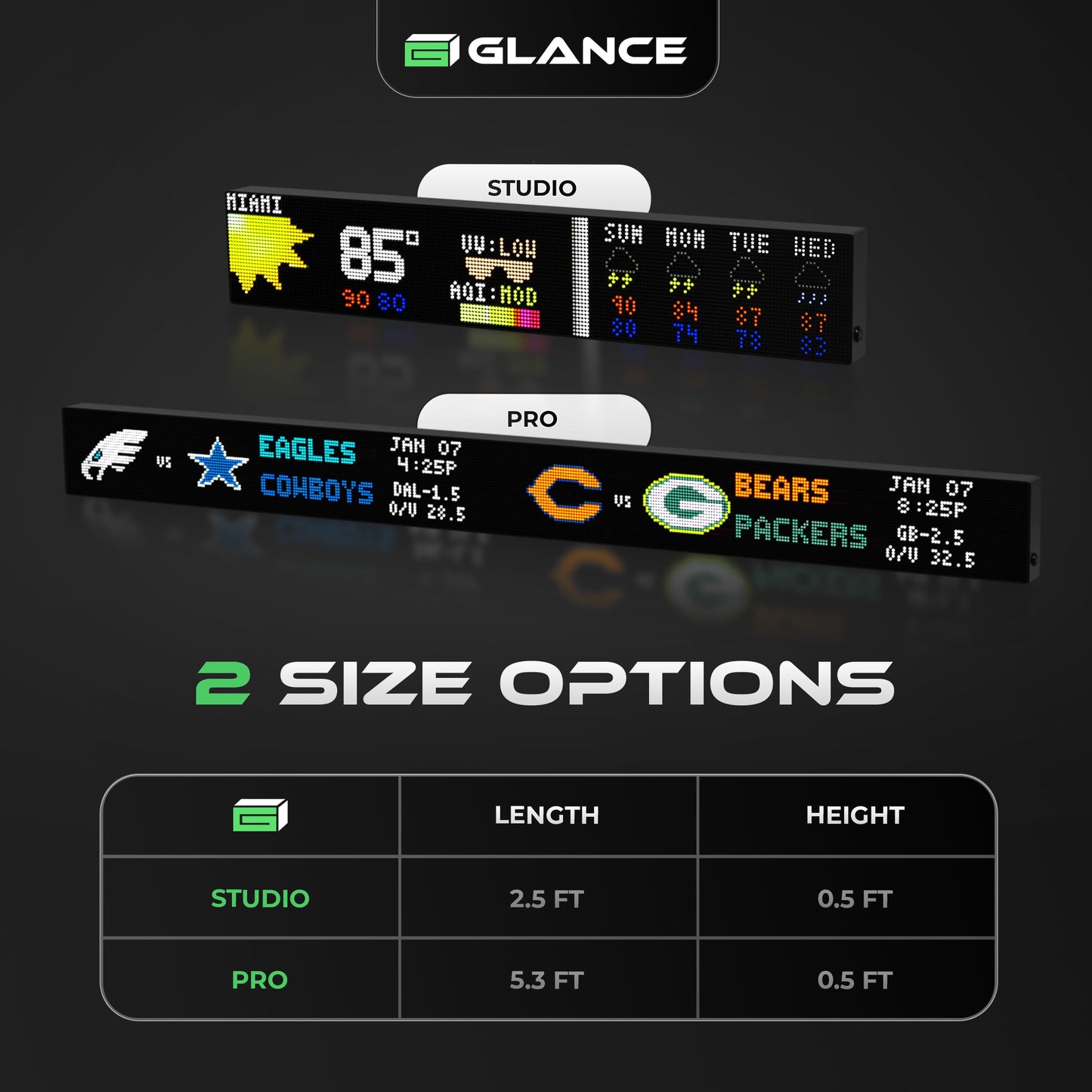 Glance Scroll led ticker