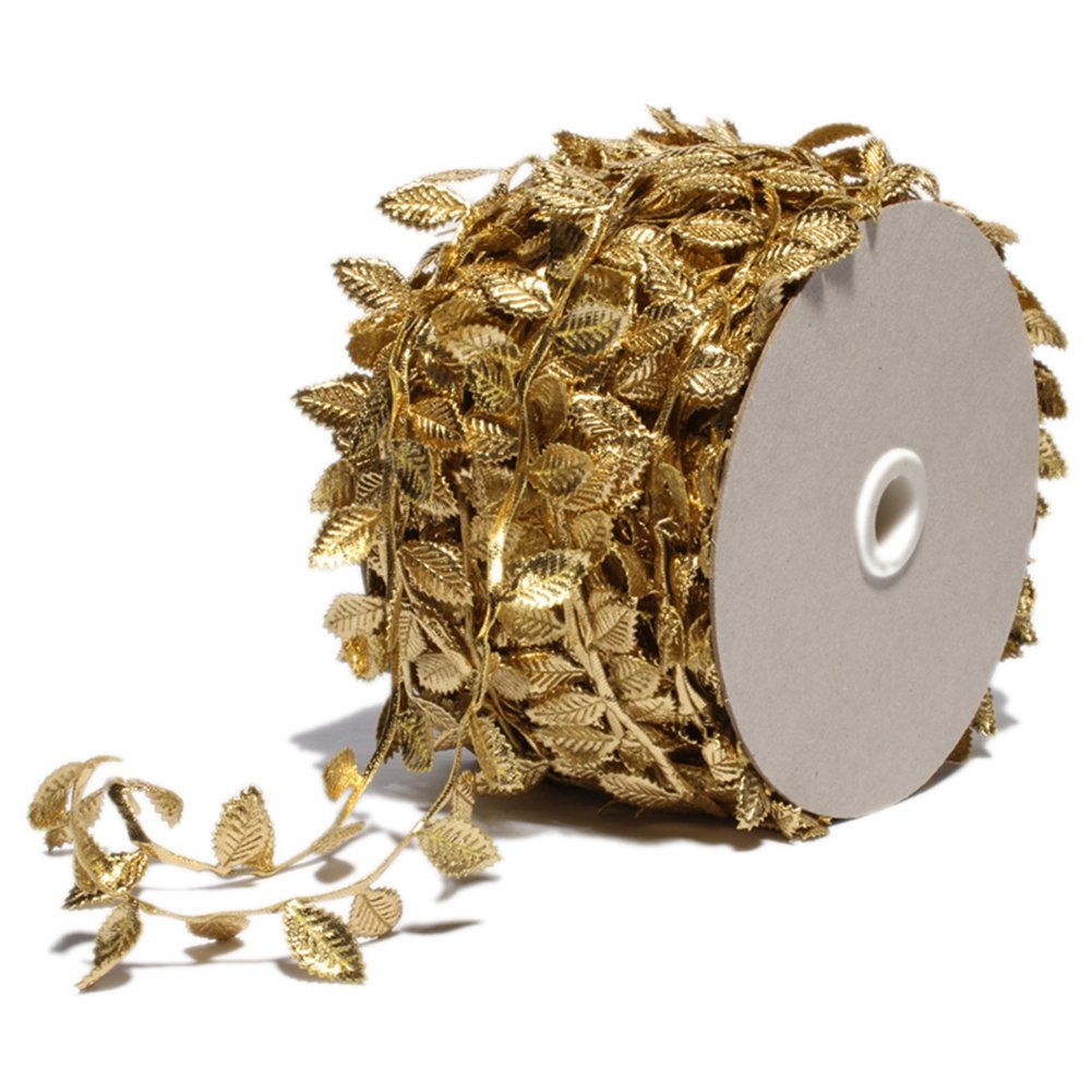 Gold Leaves Leaf Ribbon Trim Rope