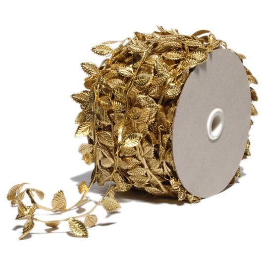 Gold Leaves Leaf Ribbon Trim Rope