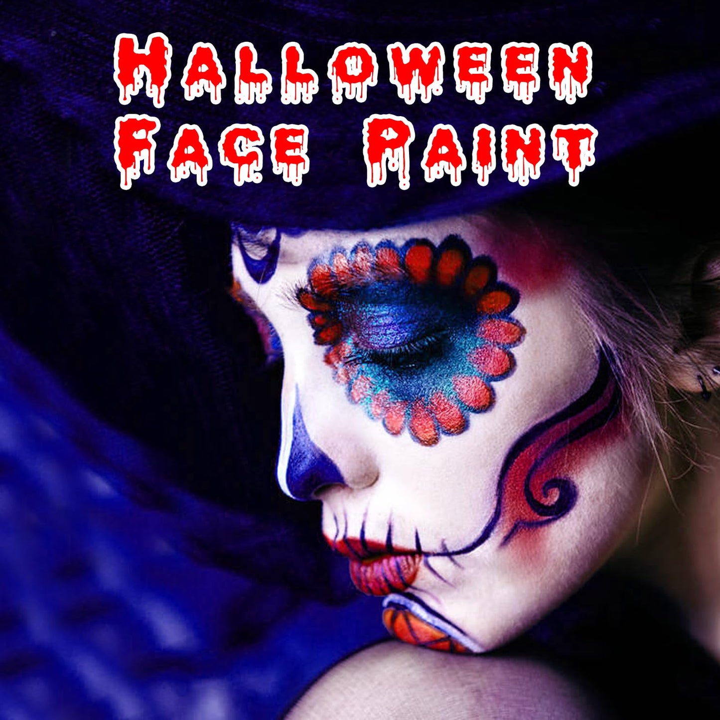 Red White Blue Face Body Paint with Setting