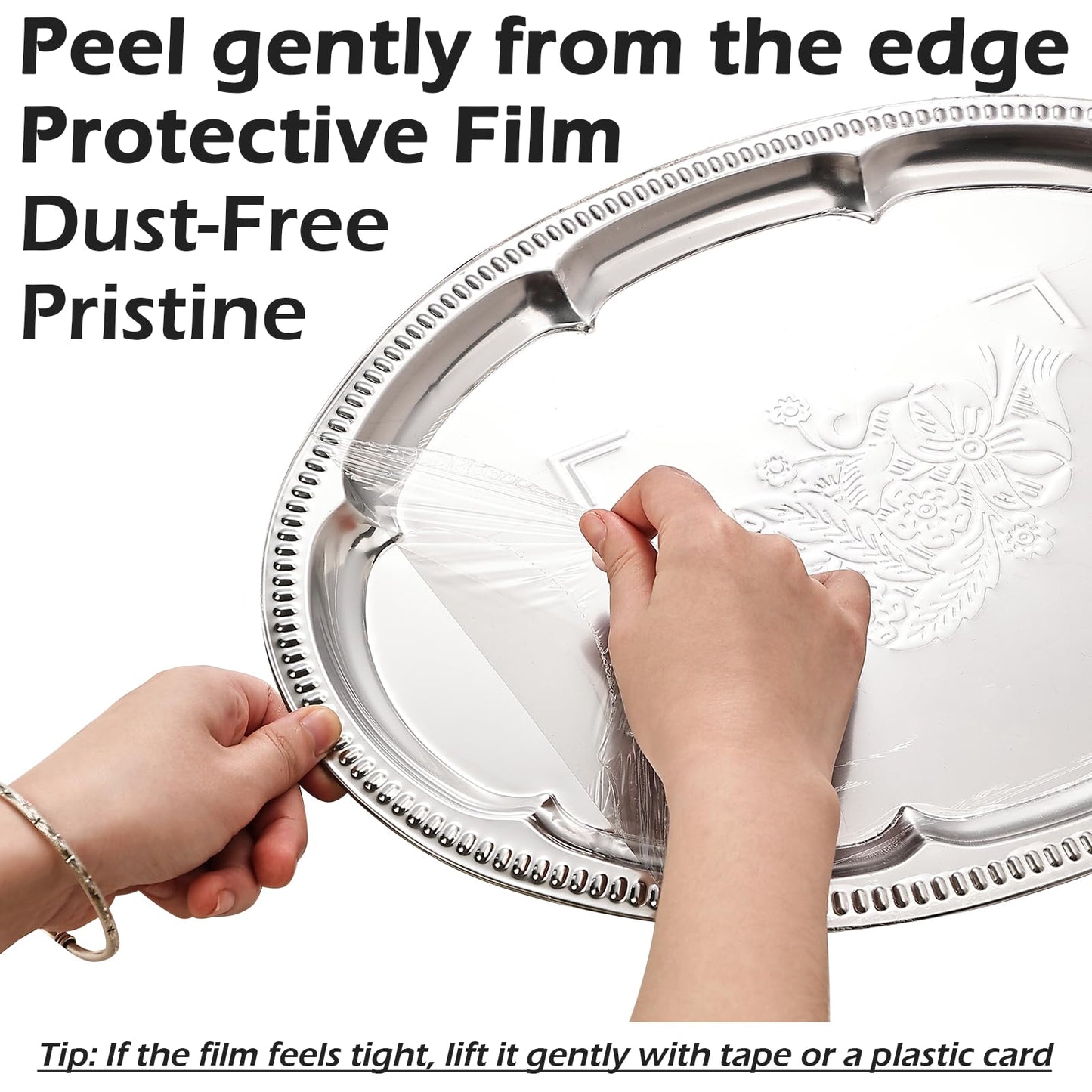 4-Pack 15.7" x 11.8" Large Silver Serving Trays