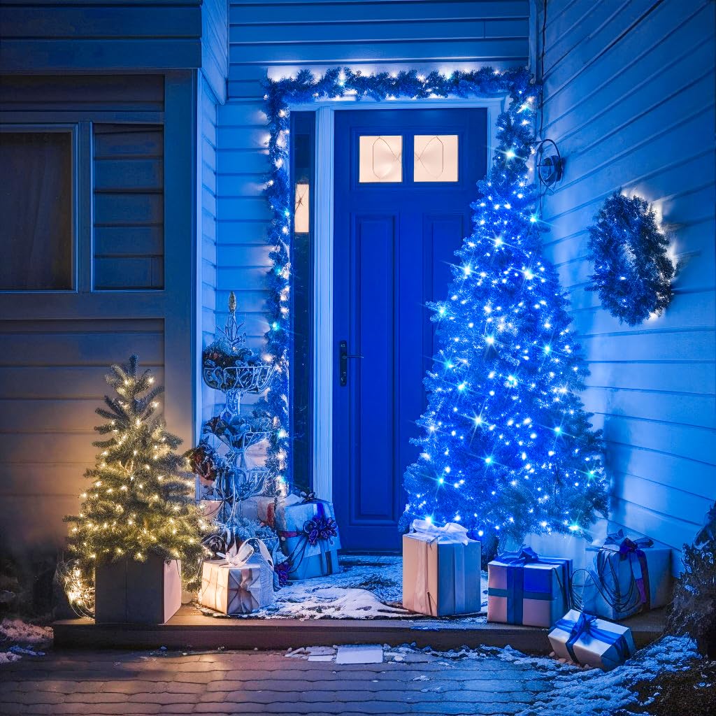 Blue Christmas String Lights Indoor Outdoor, 66ft 200
