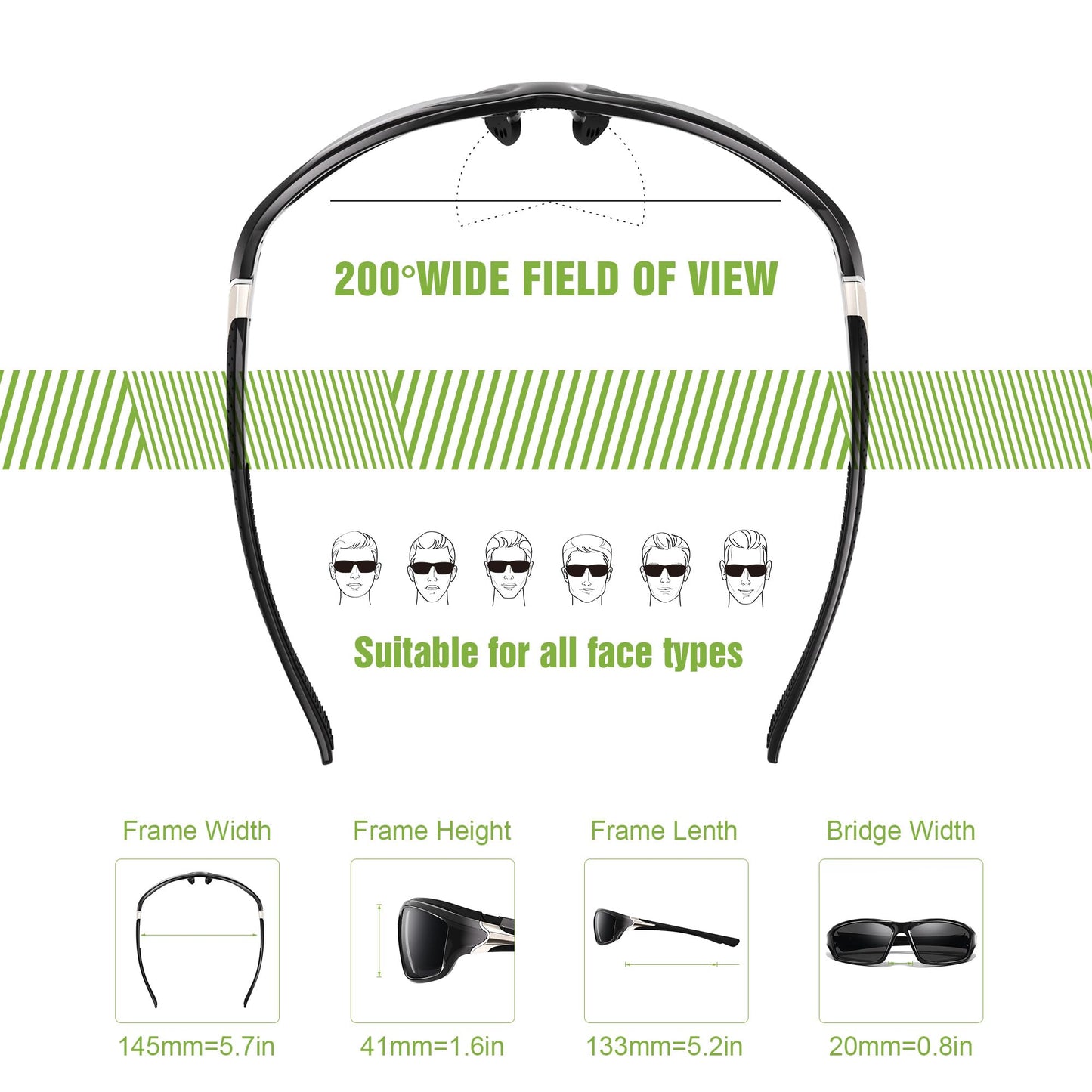 Foliful 3 Pack Polarized Sports Sunglasses for Men, Mens