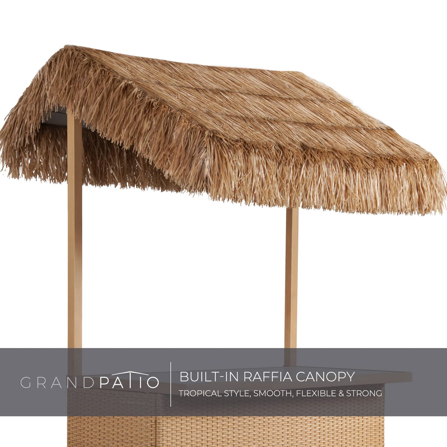 Grand patio Outdoor Tiki Bar Set with Widen Ceramic