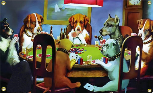 Dogs Playing Poker Funny Flag 3x5FT