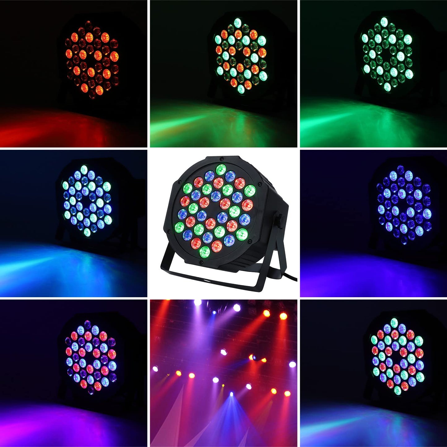 LUNSY Dj Lights, 6 Pack 36 LED Par Lights