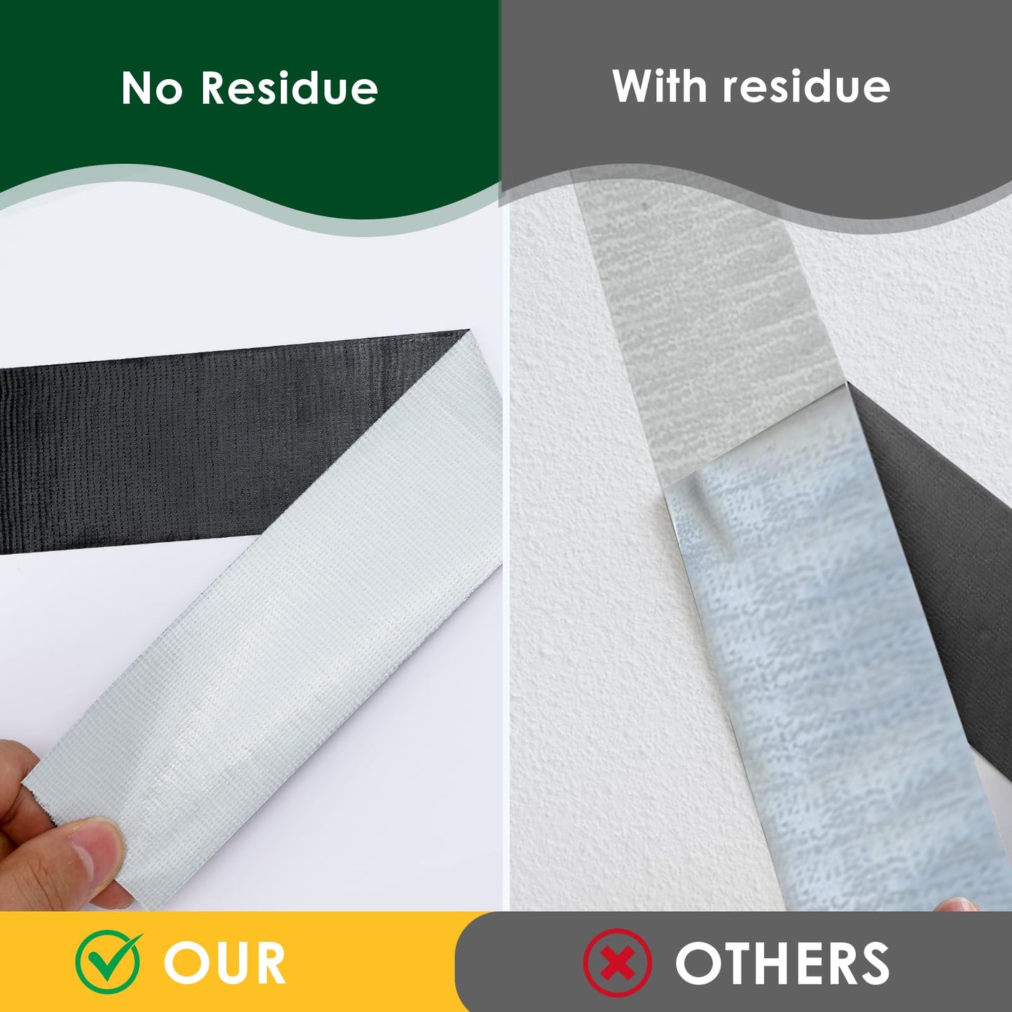 10 Pack Duct Tape Heavy Duty Waterproof, Black