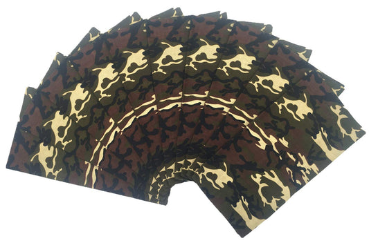 100% Cotton 10 Pack Fine Bandanas（Camouflage）