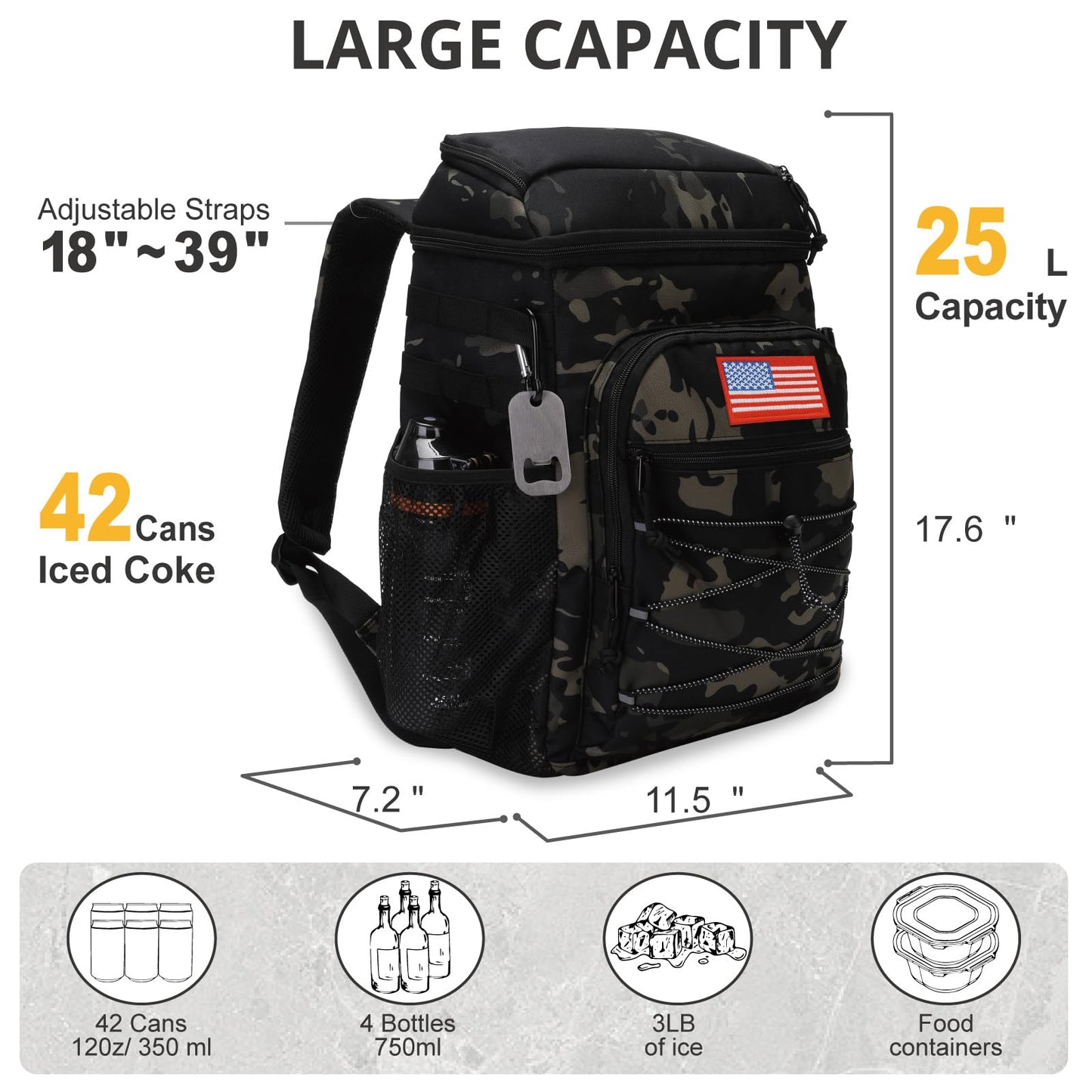 Tactical Backpack Cooler, 25L