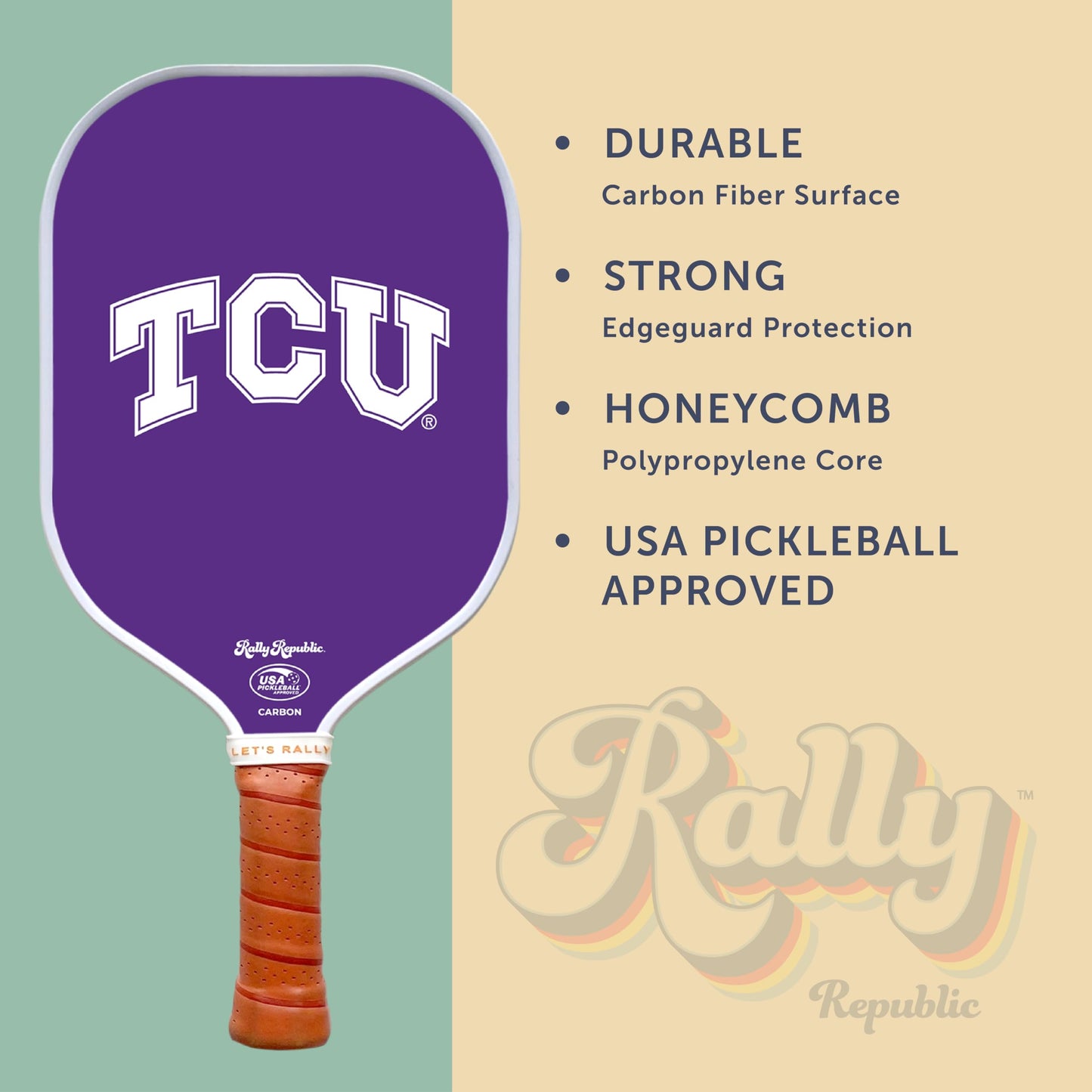 Rally Republic Officially Licensed Collegiate Pickleball Paddle TCU