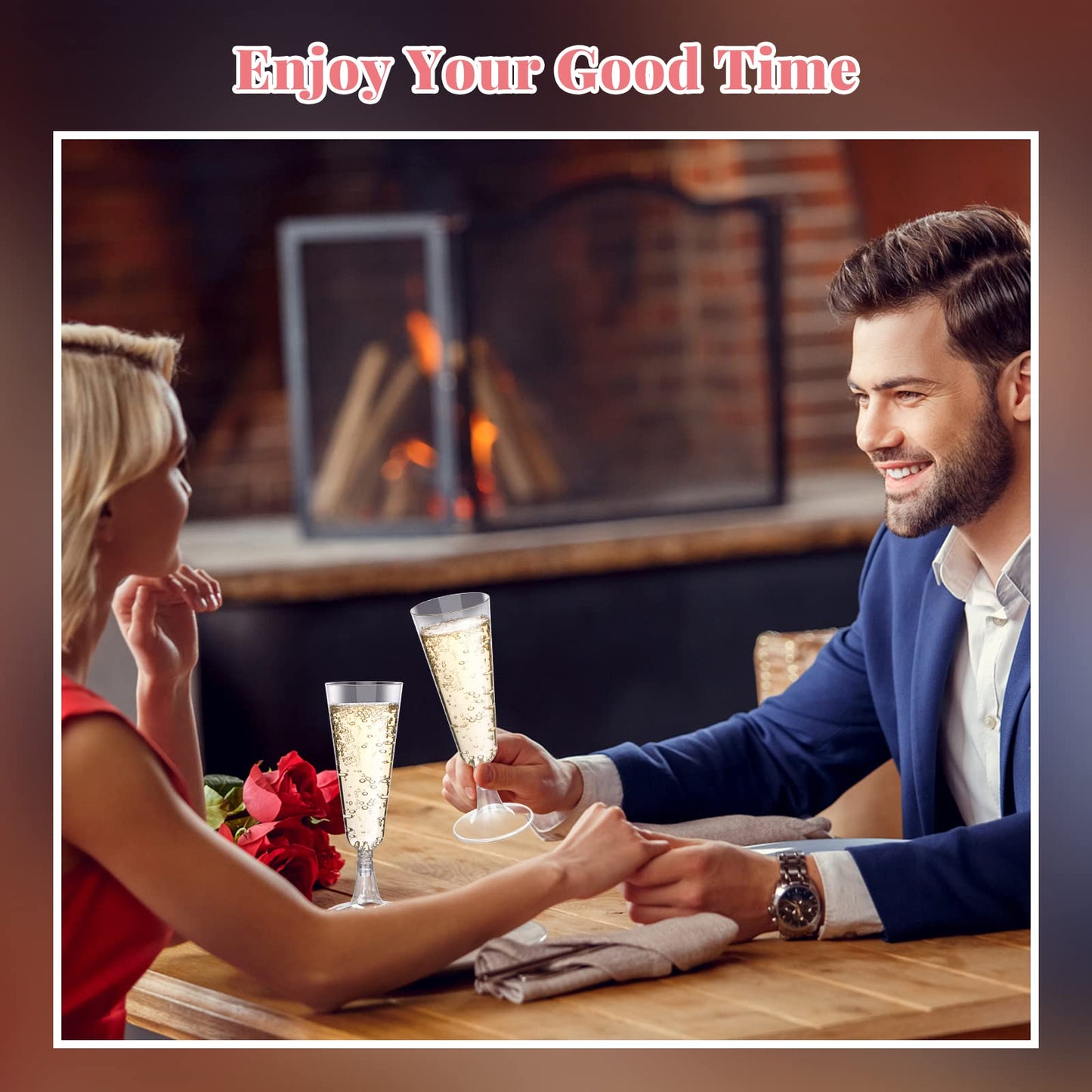 SUREHOME Plastic Champagne Flutes 200 Pack Champagne Glasses Disposable