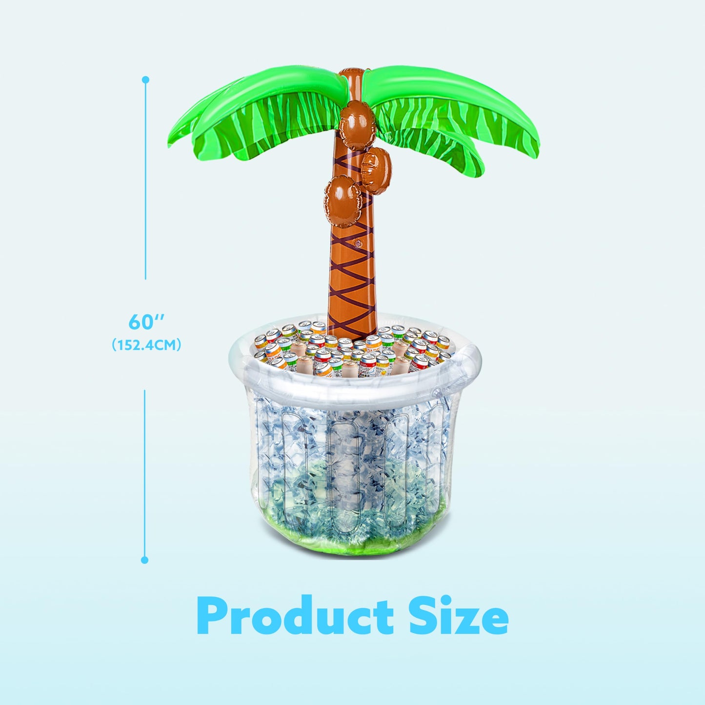 60" Inflatable Palm Tree Cooler, Beach Theme Decor