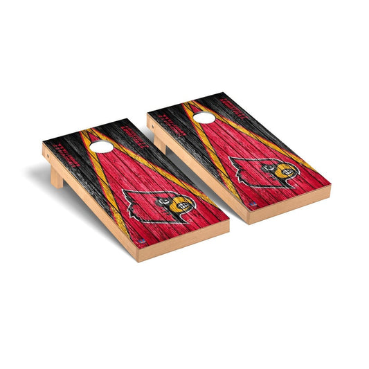 Louisville Cardinals Cornhole Board Set - Triangle Weathered Version