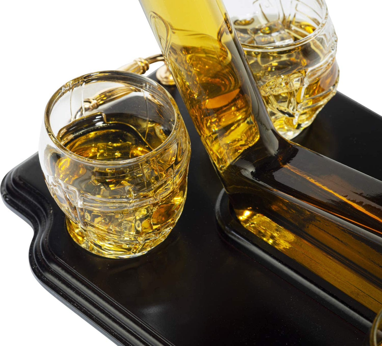 Ice Hockey Wine & Whiskey Decanter Set With 4 Helmet Whiskey Glasses