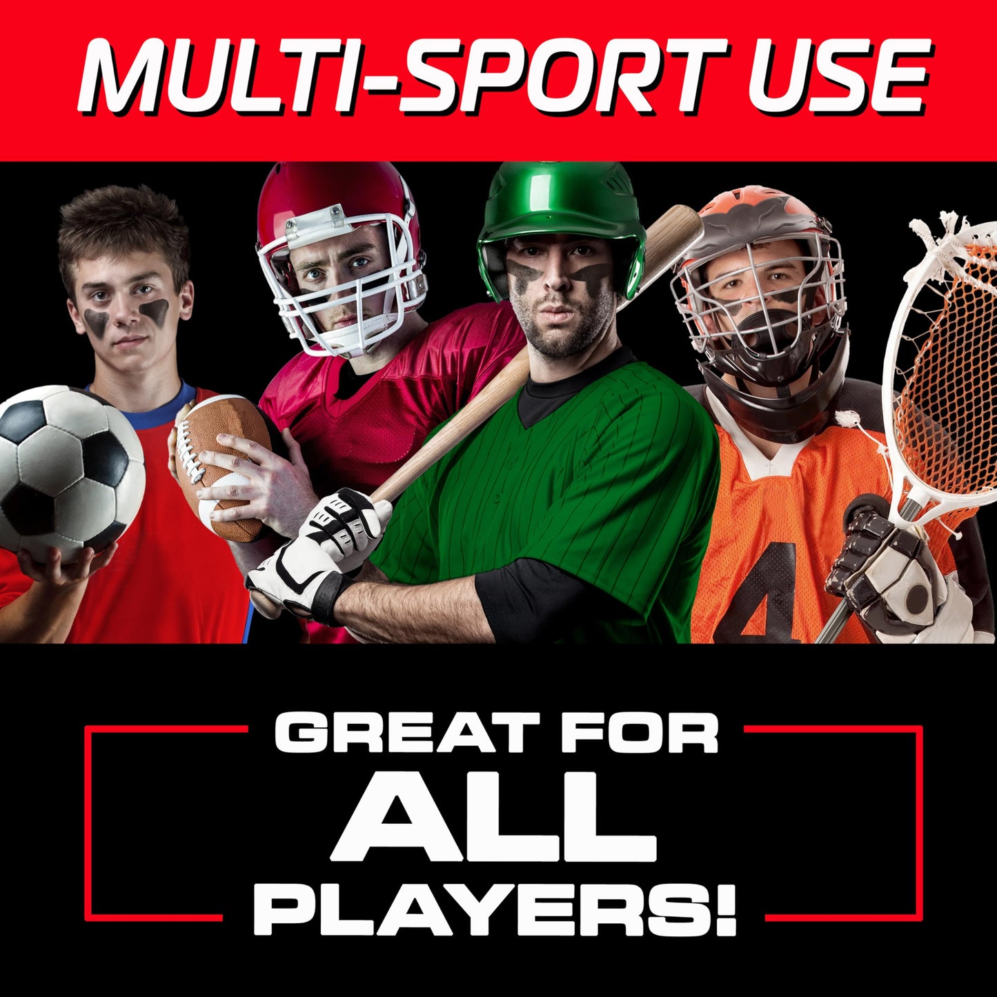 GoSports Anti Glare Eye Black Sports Stick for Football, 2 Pack