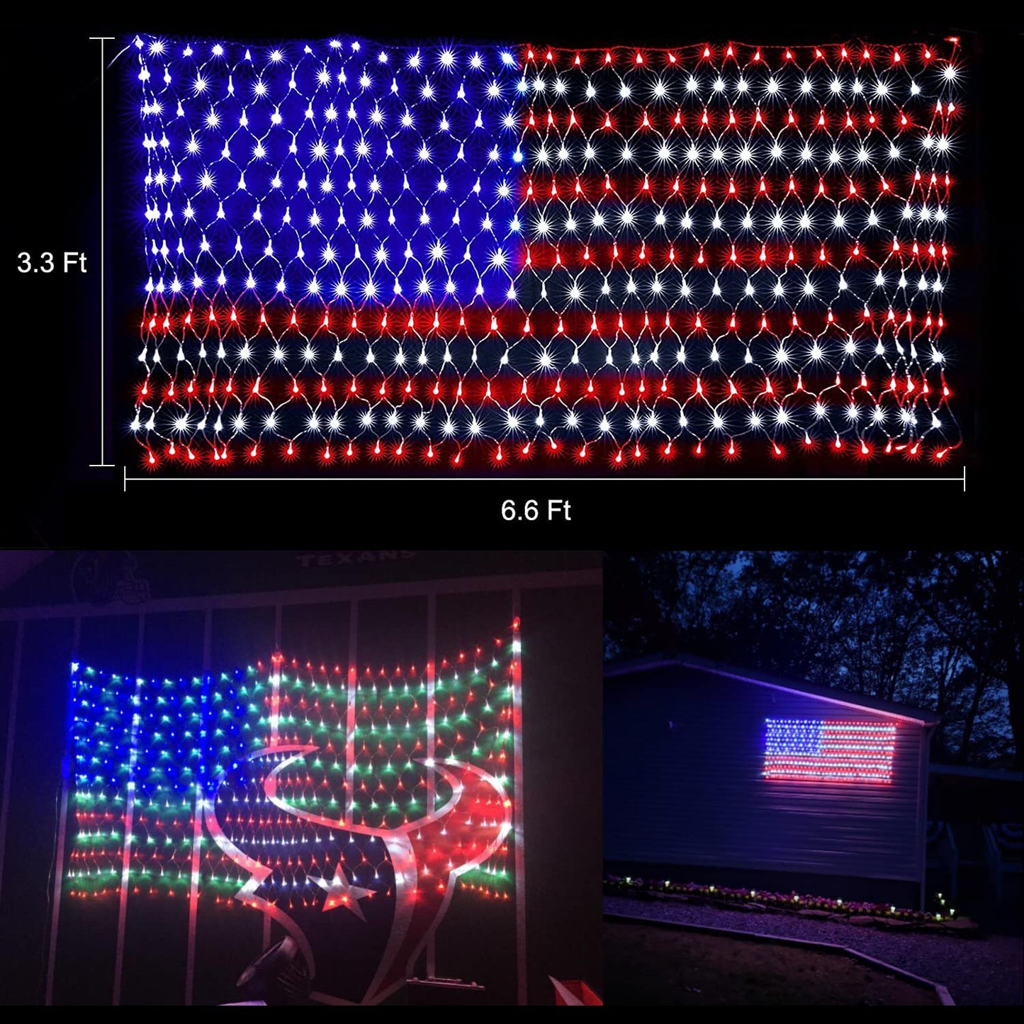 HYH American Flag Lights with 420 Super Bright LEDs,Waterproof
