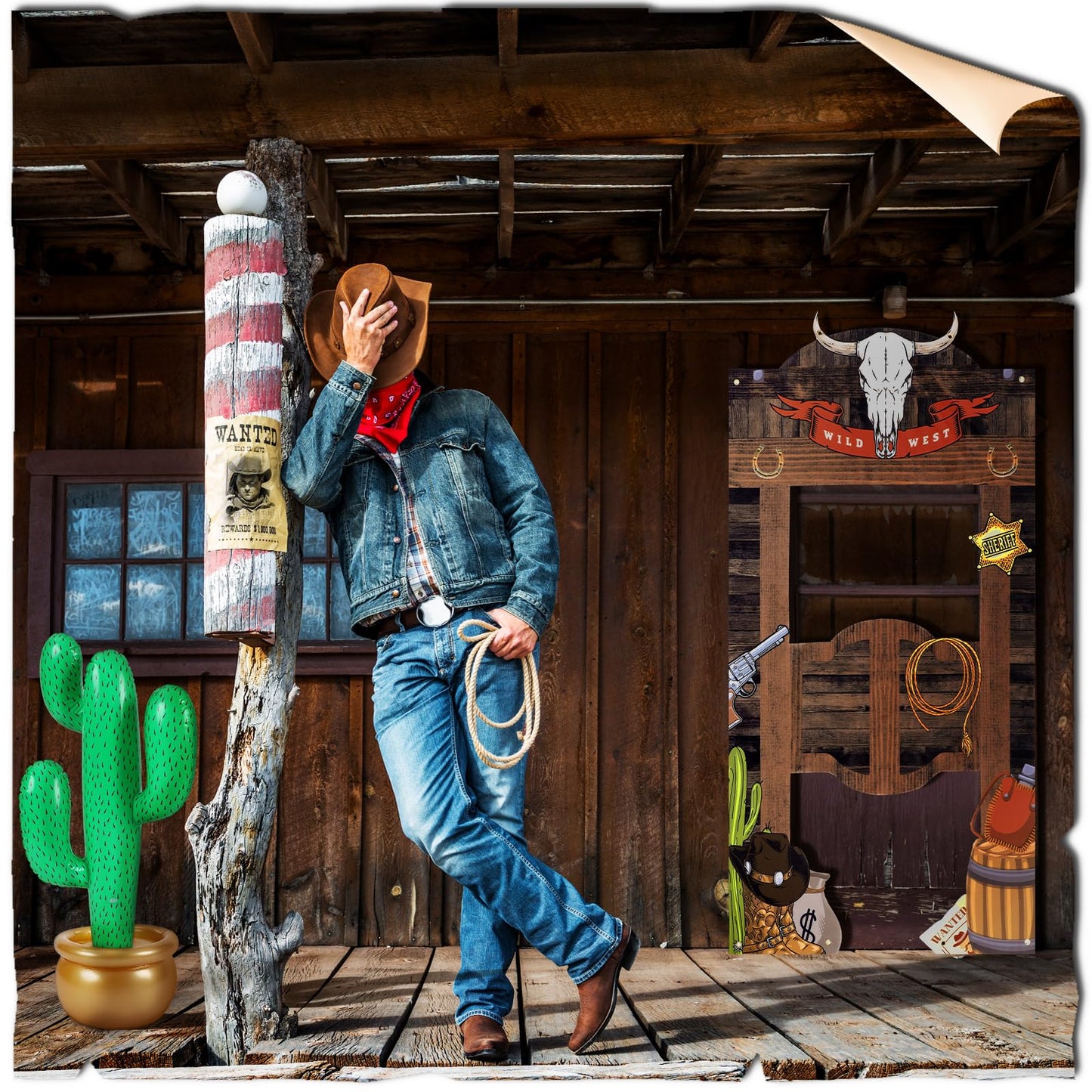 7 Pcs Western Cowboy Rodeo Party Supplies Decoration