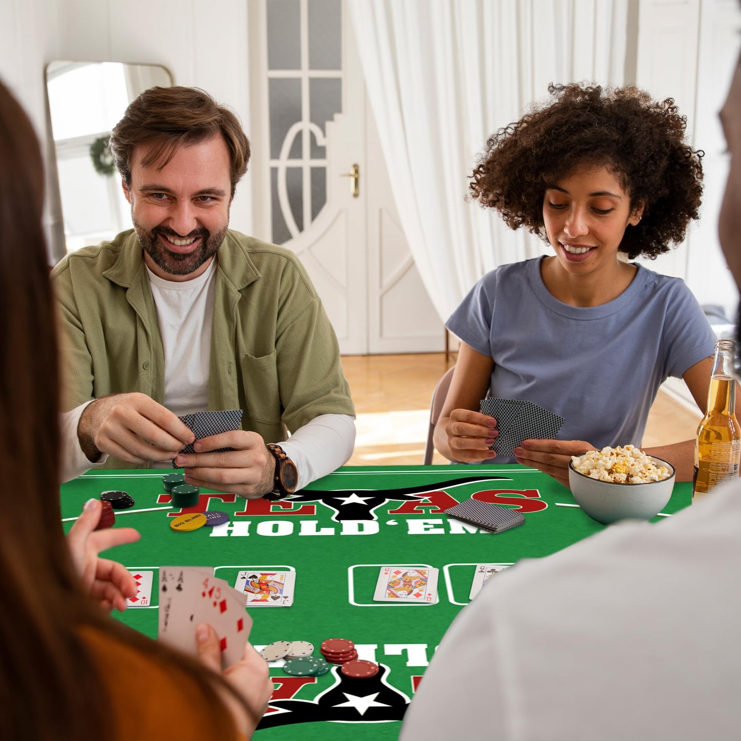 Gamie Double Sided Felt Casino Mat, 36” x 72” poker table