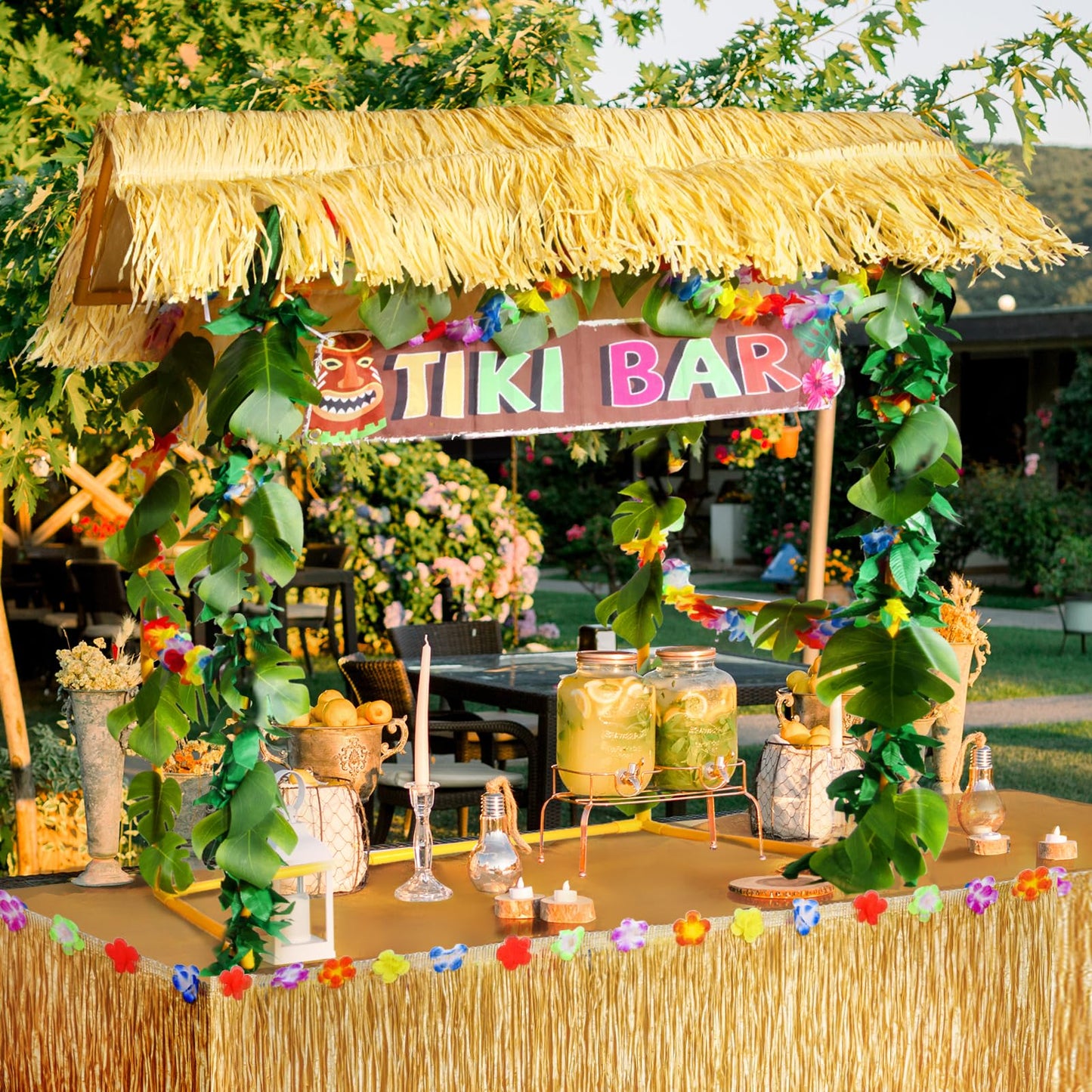 50PCS Tiki Bar Hut Kit, Tiki Hut Decoration