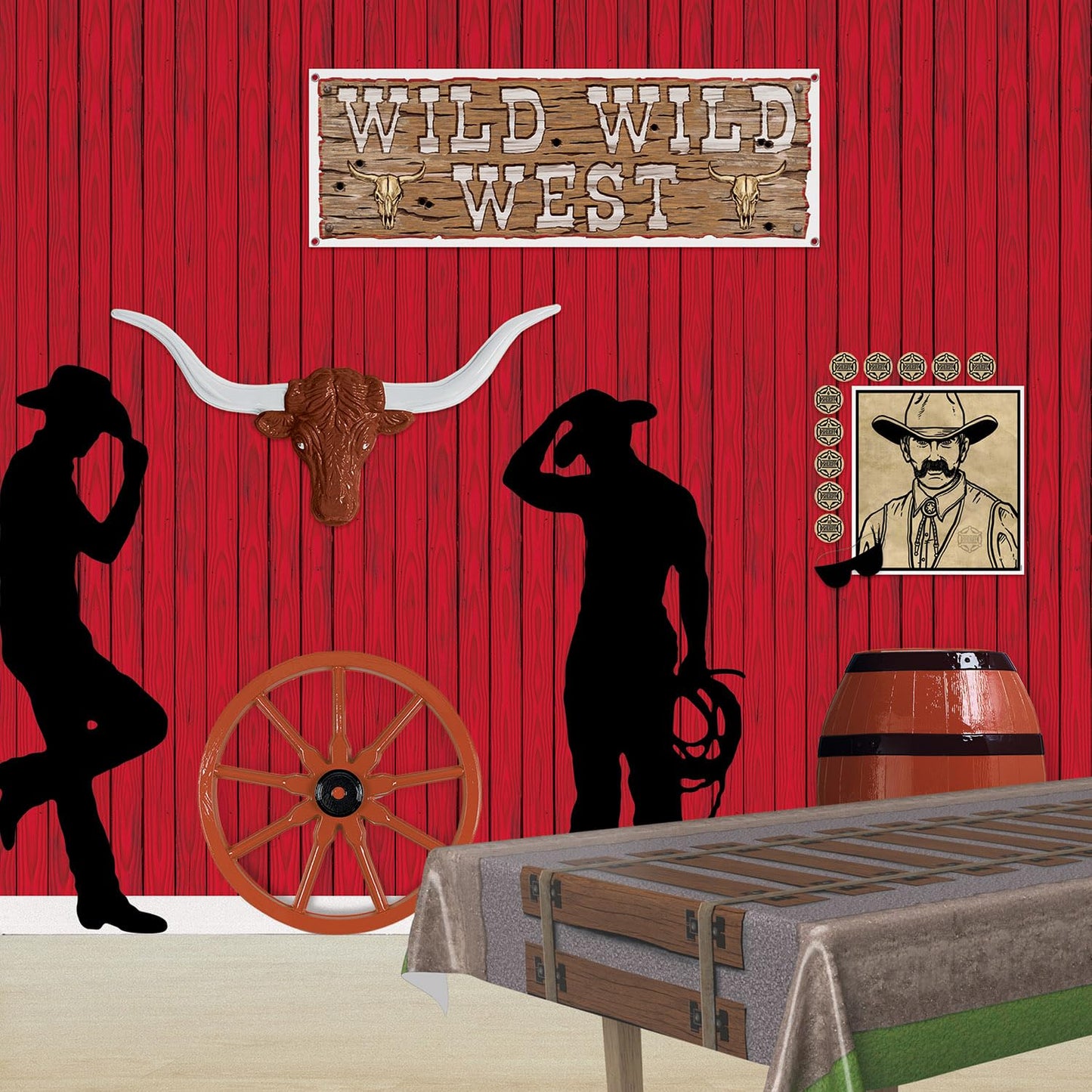 Red Barn Siding Backdrop Party Accessory