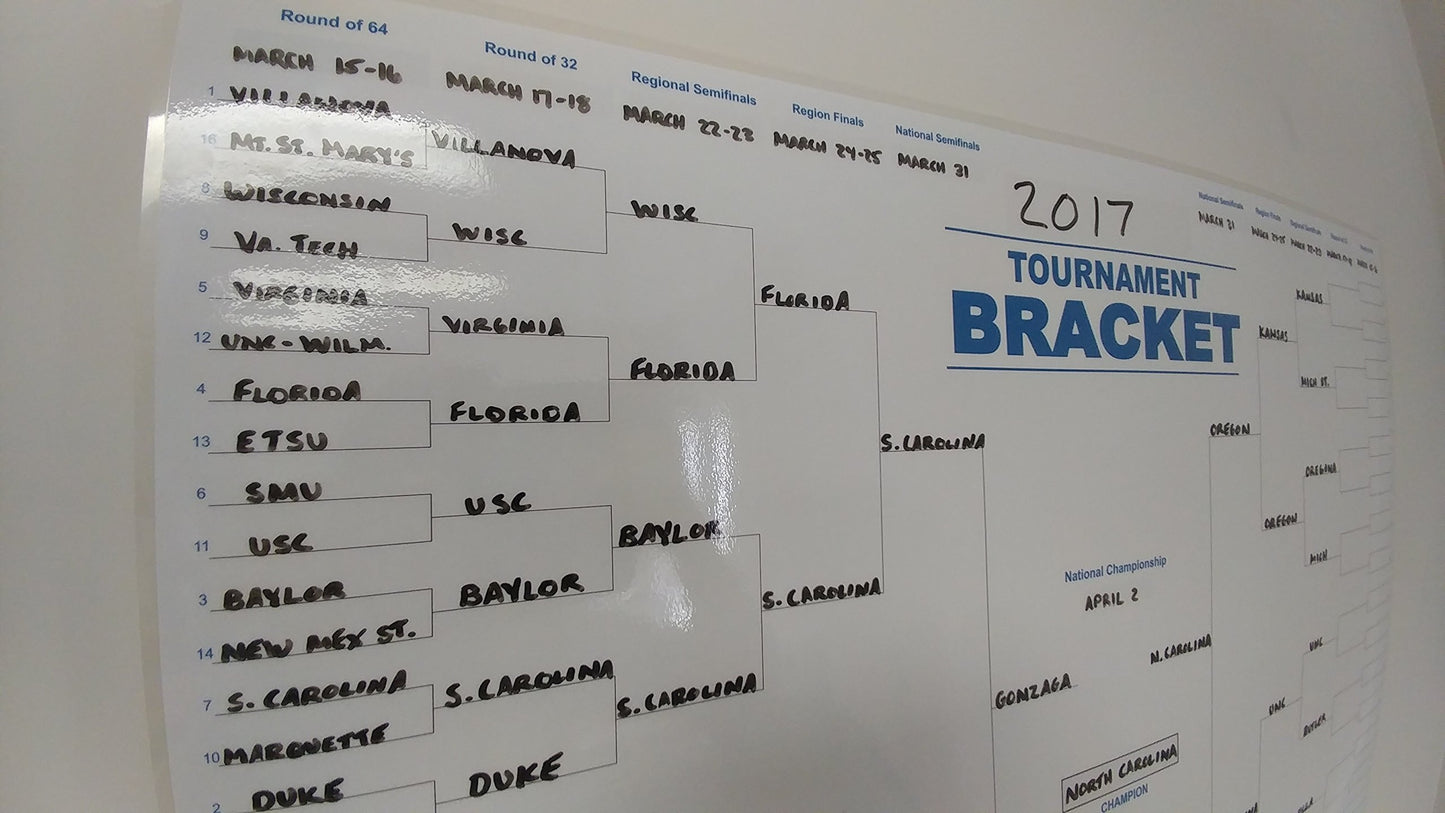 Copy King March Basketball Reusable Dry Erase Bracket Poster