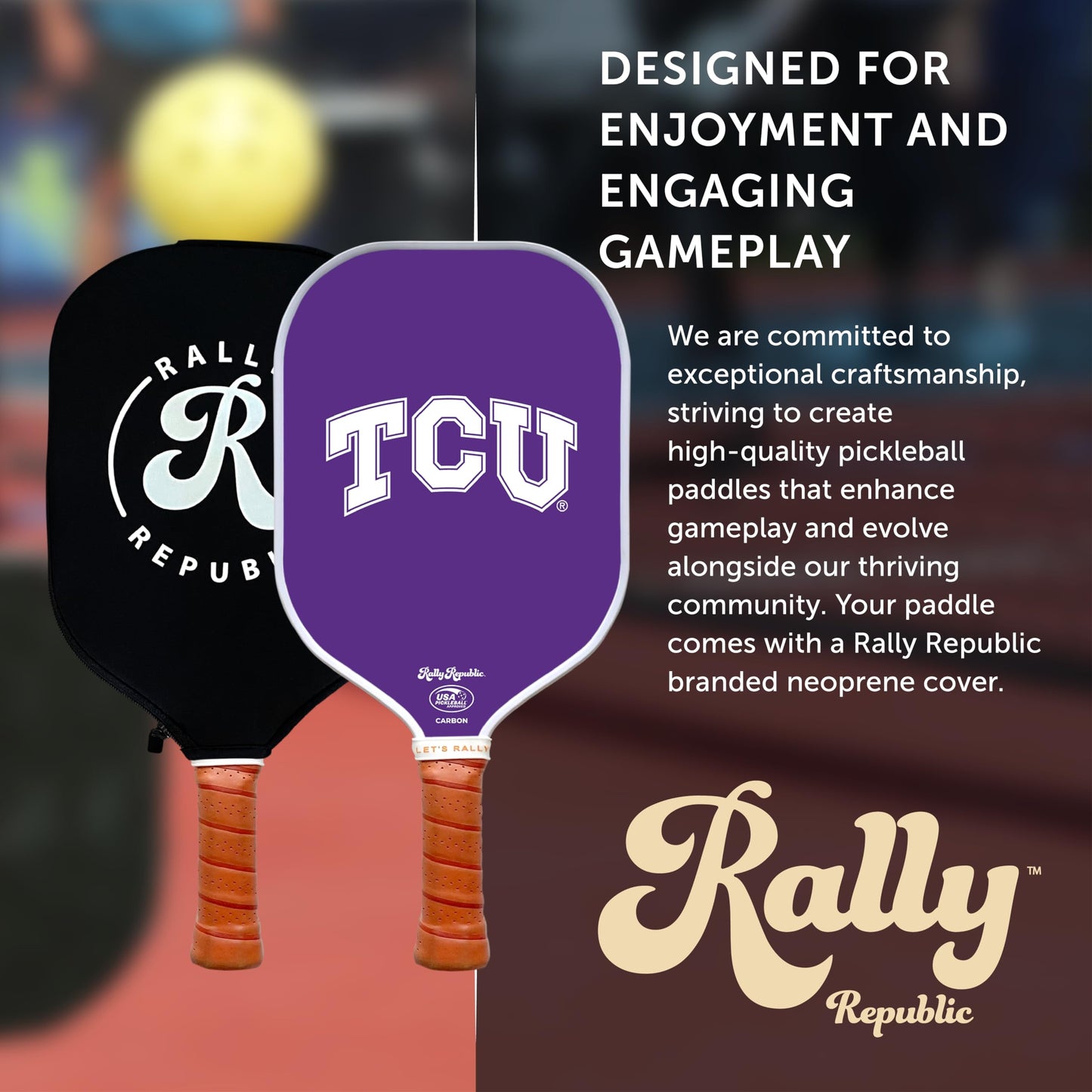 Rally Republic Officially Licensed Collegiate Pickleball Paddle TCU