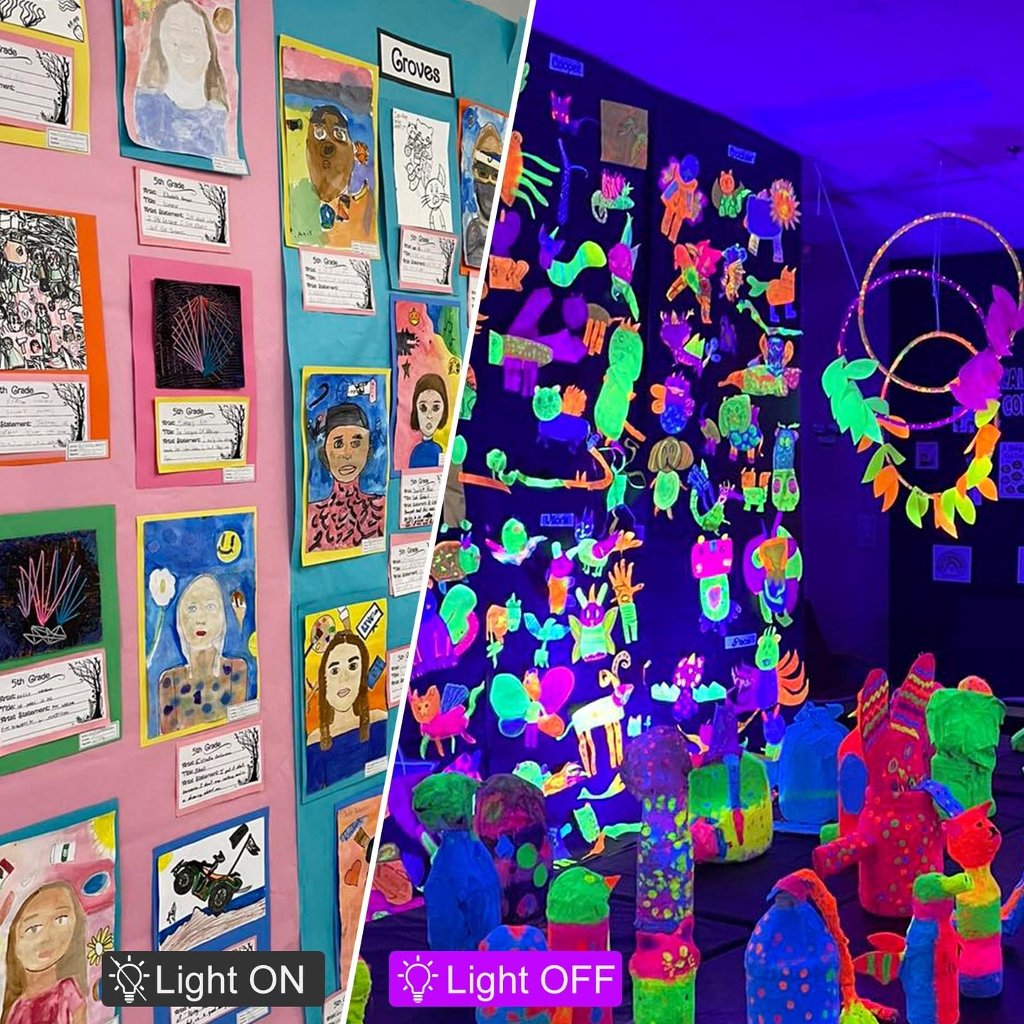 8 Pack 40W LED Black Light Bar, Black Lights