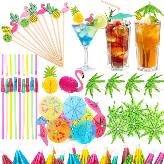 Drink Umbrellas, 180PCS Cocktail Drink Accessories Includes Umbrella