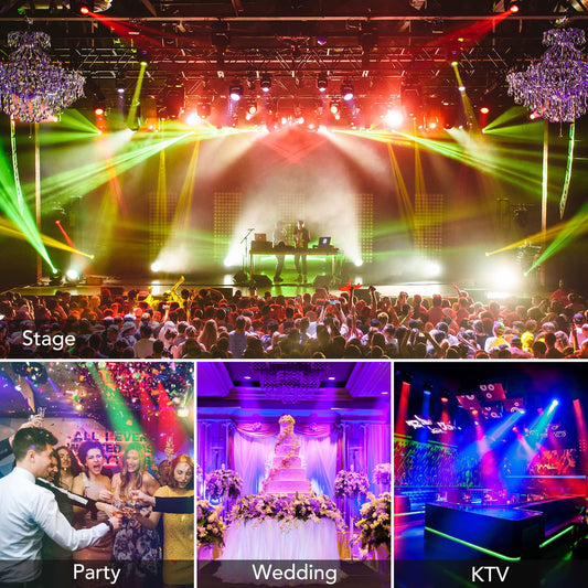 LUNSY Dj Lights, 6 Pack 36 LED Par Lights