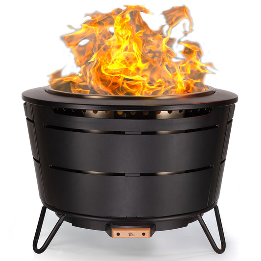 TIKI 27.5-Inch Smokeless Reunion Fire Pit, Large Outdoor Fire